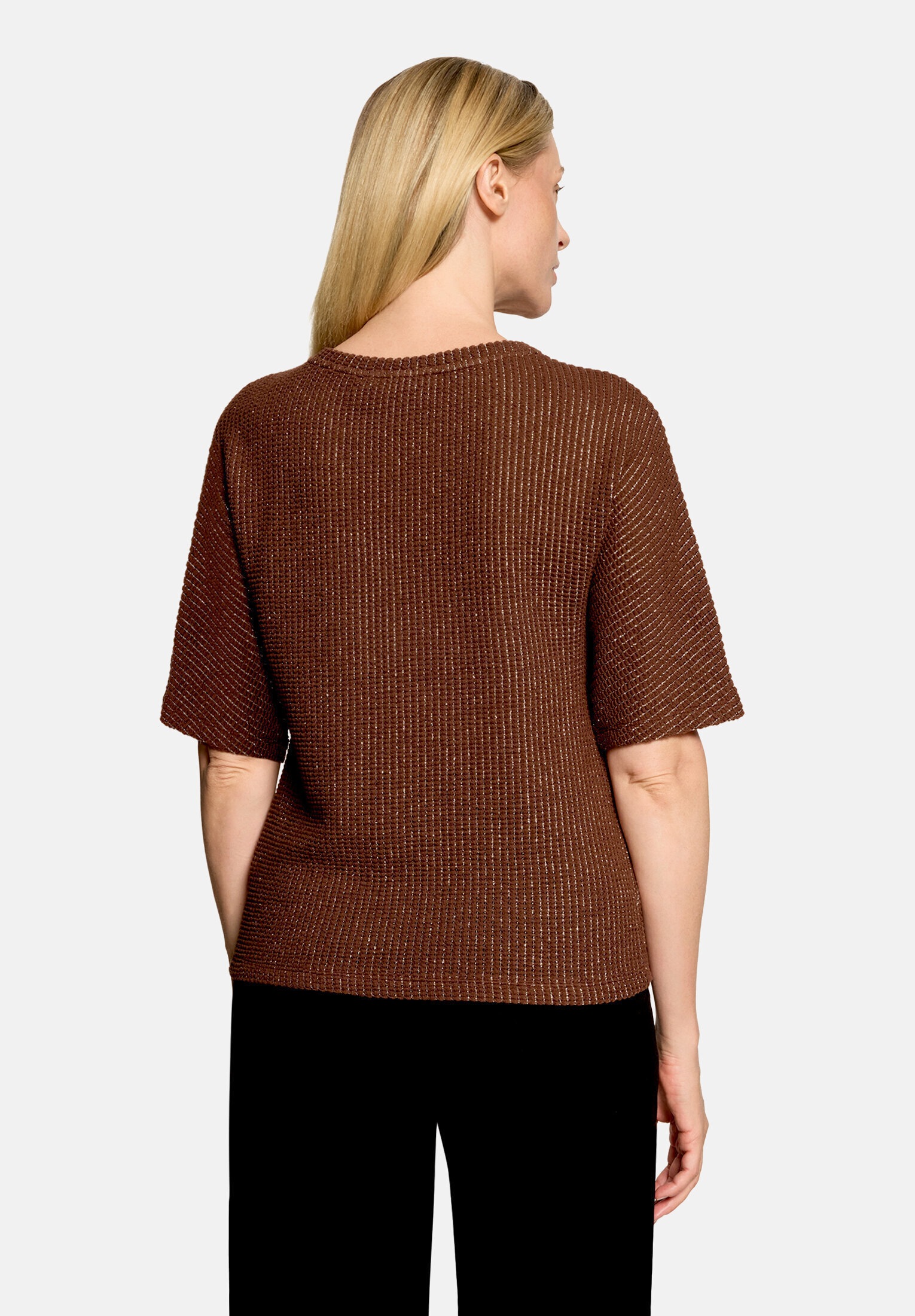 Betty&Co Kurzarmshirt »Damen mit Lurexfaden« 1