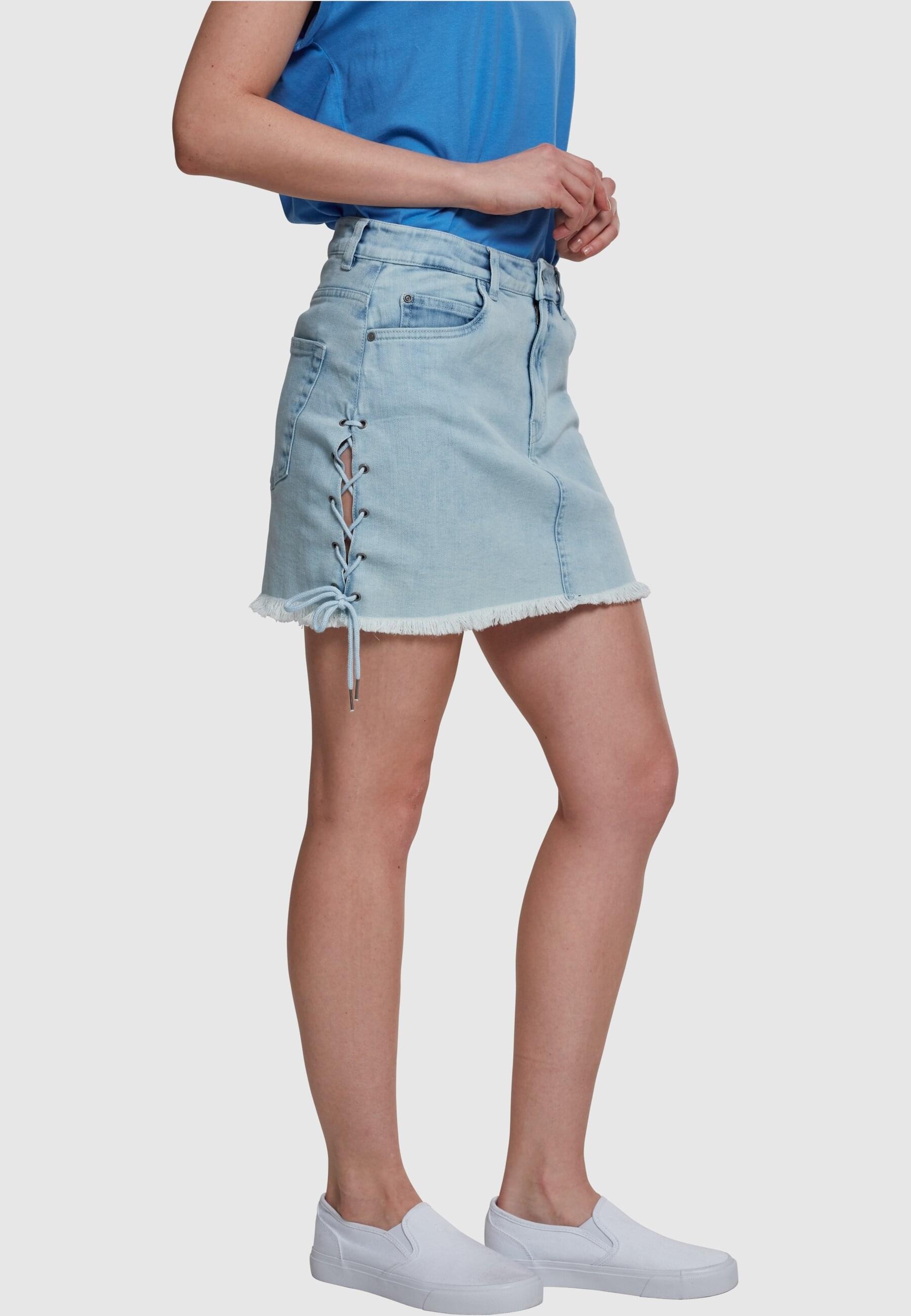 URBAN CLASSICS Jerseyrock »Urban Classics Damen Ladies Denim Lace Up Skirt«, (1 tlg.)