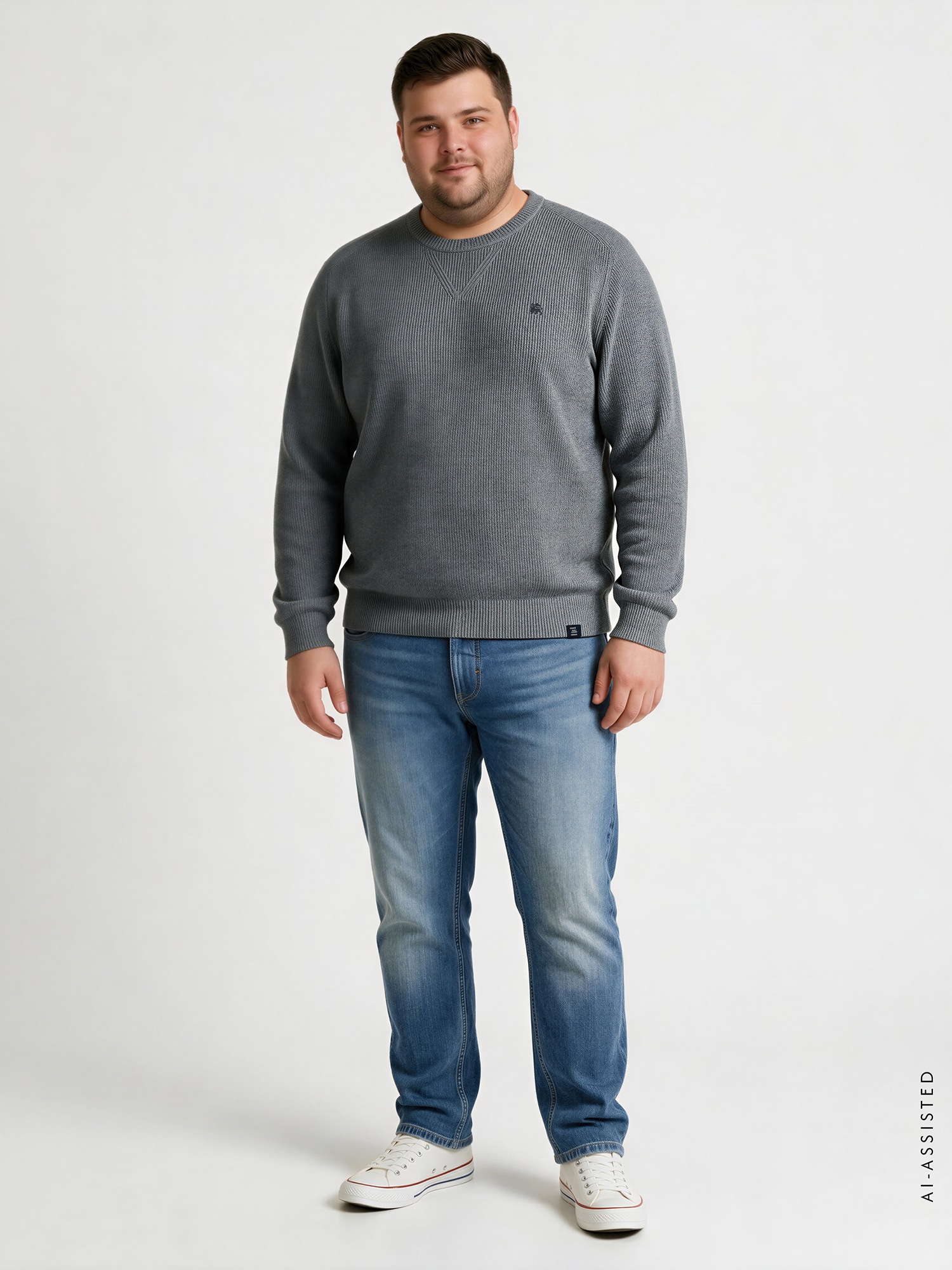 LERROS Strickpullover »Minimalistischer Strickpullover mit O-Neck in großen Größen«