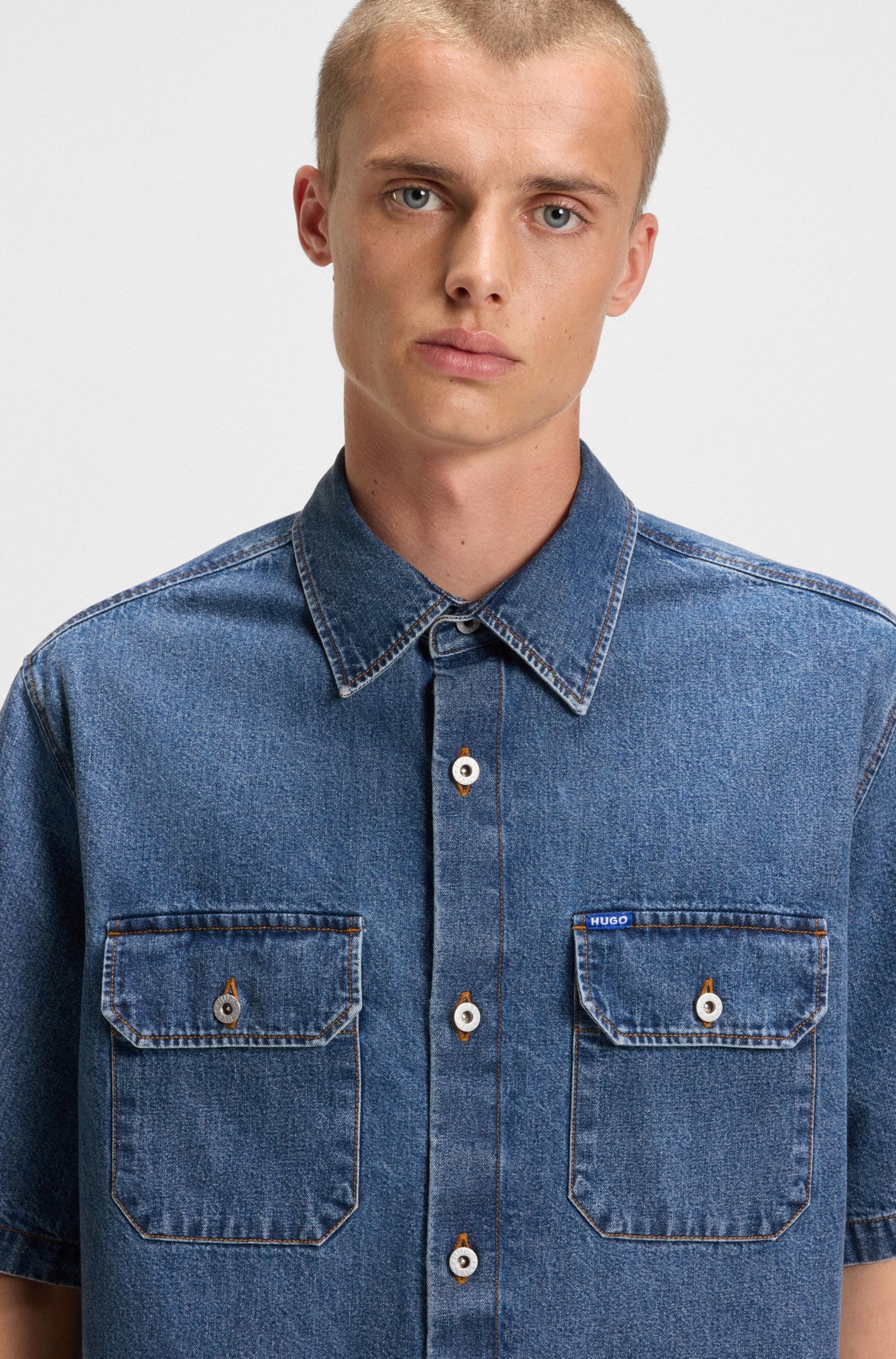 HUGO Blue Jeanshemd "Ekyno", in oversize Form günstig online kaufen