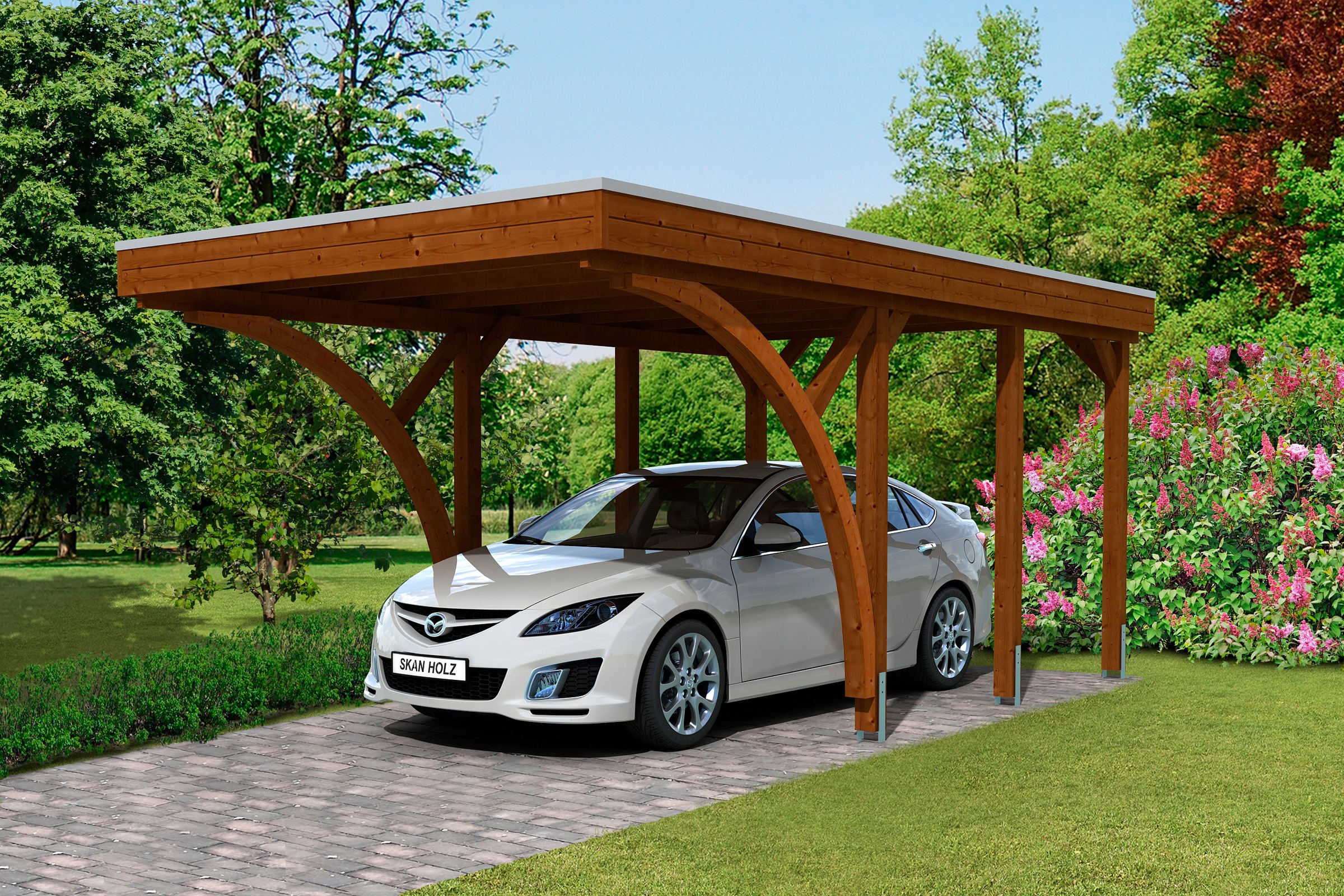Skanholz Einzelcarport "Friesland 6" Massivholz 270 cm braun