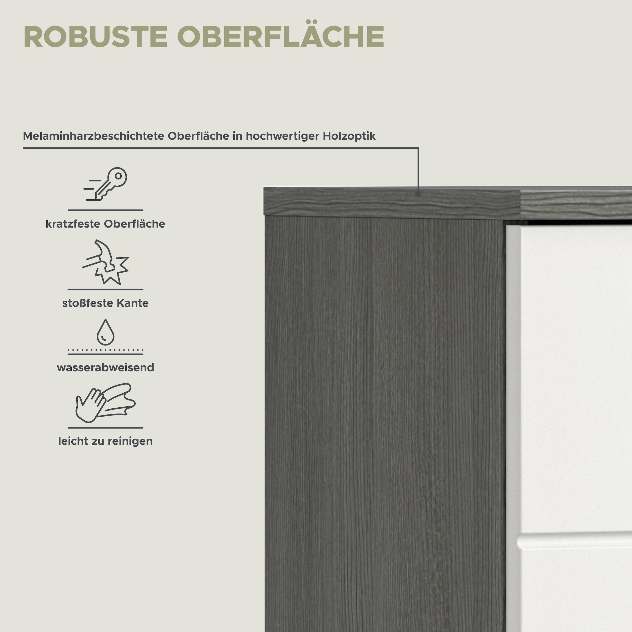 welltime Hochschrank »LUCCA, Höhe 137cm, 4 Türen, 1 Schubkasten, 4 Fächer« Badschrank, Badmöbel, Badezimmer, Universalschrank, Mehrzweckschrank