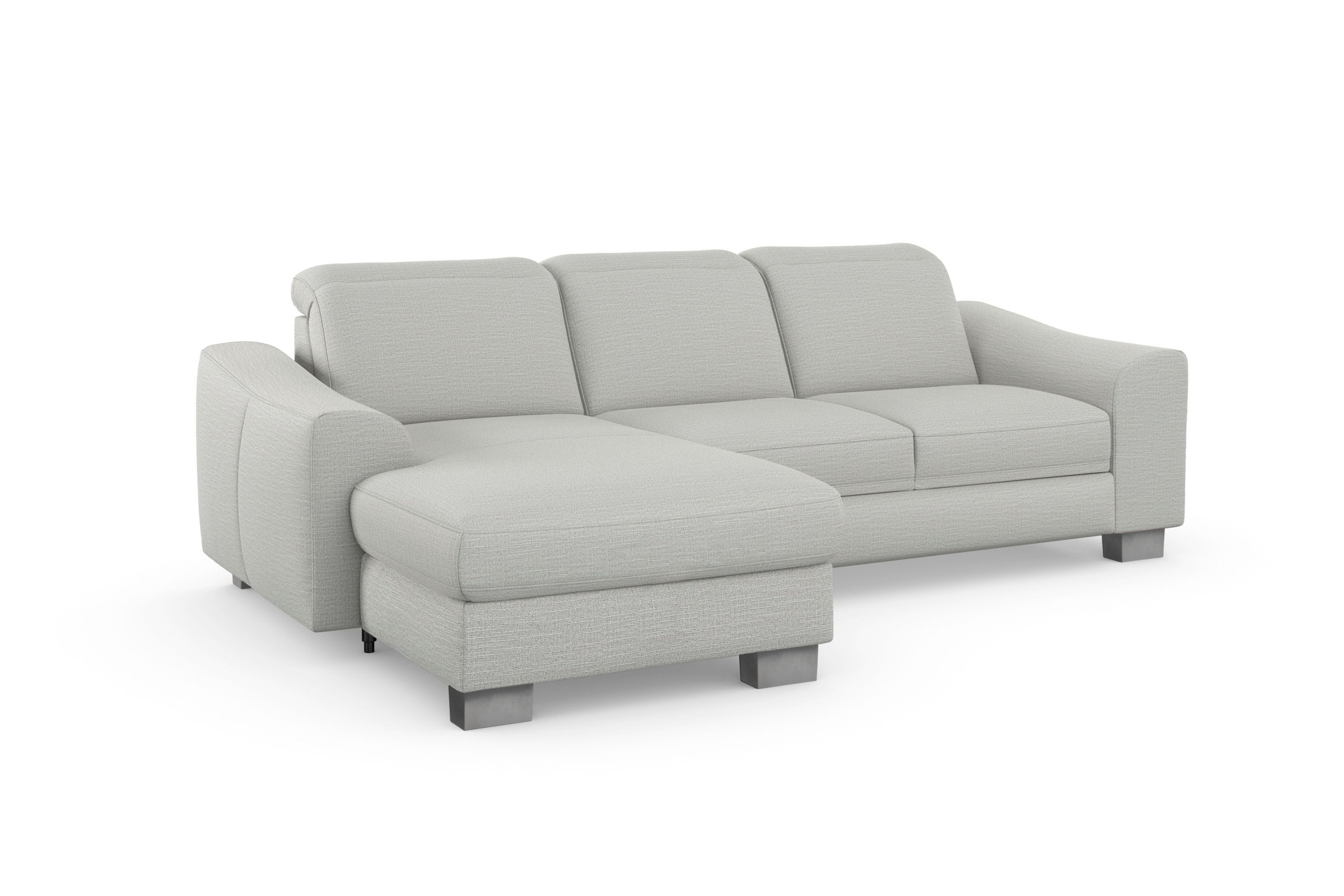 sit&more Ecksofa »Dundee L-Form«, mit Federkern und Edelstahlfüßen, wahlweise mit Kopfteilverstellung