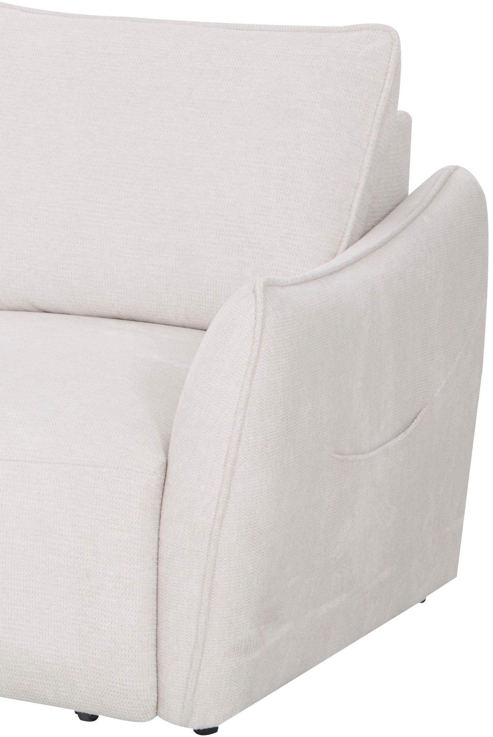 OTTO home Ecksofa »FEENY Schlafsofa (260 cm) elektr. Sitztiefenverstellung in 2 Sitzen« Sitze einzeln verstellbar, weicher Webstoff