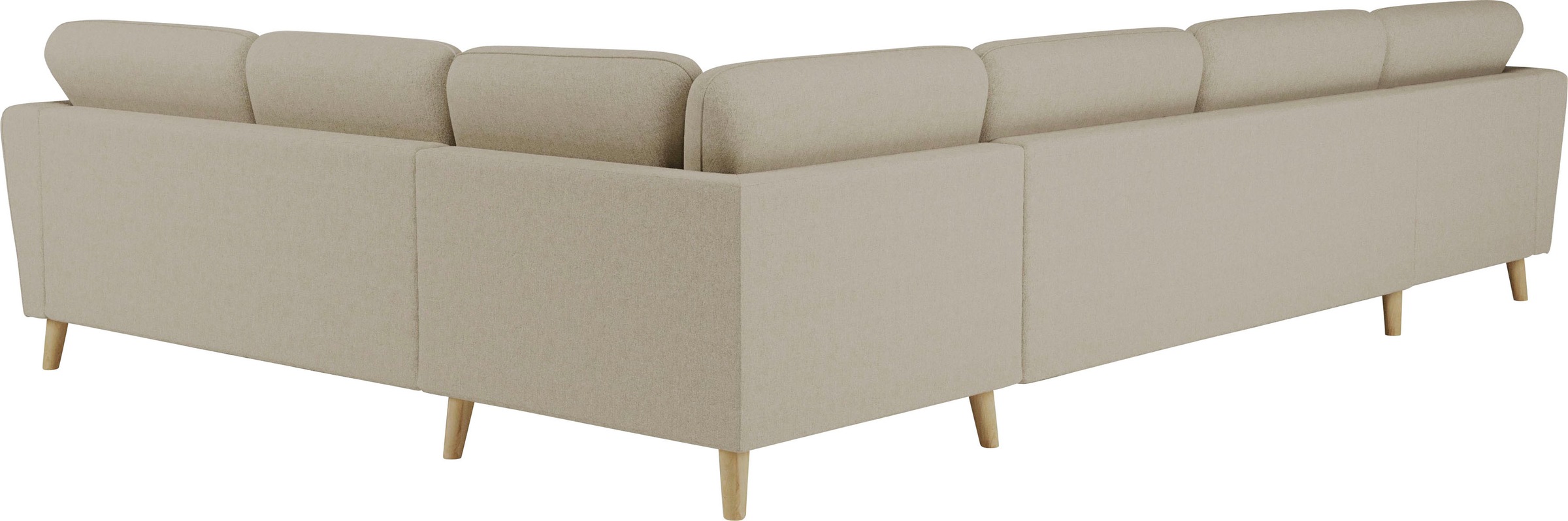 Home affaire Wohnlandschaft »MARSEILLE XXL 349cm, U-Form, Ottomane rechts/links wählbar«, Massivholzbeine aus Eiche, In verschieden Bezügen und Farbvarianten
