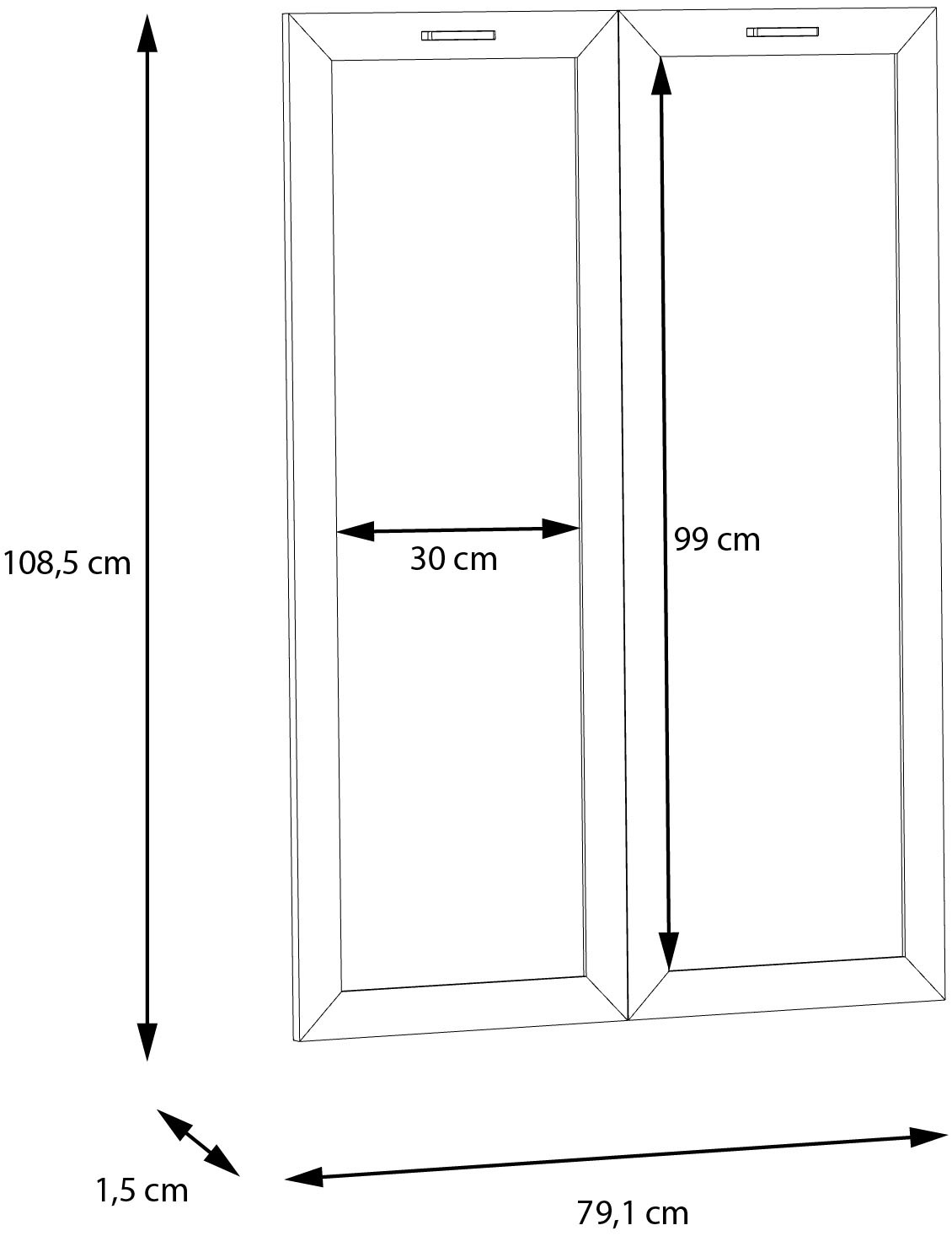 FORTE Schranktür »Goldsboro«, (2 St.), wahlweise mit Holzoptik oder Glas