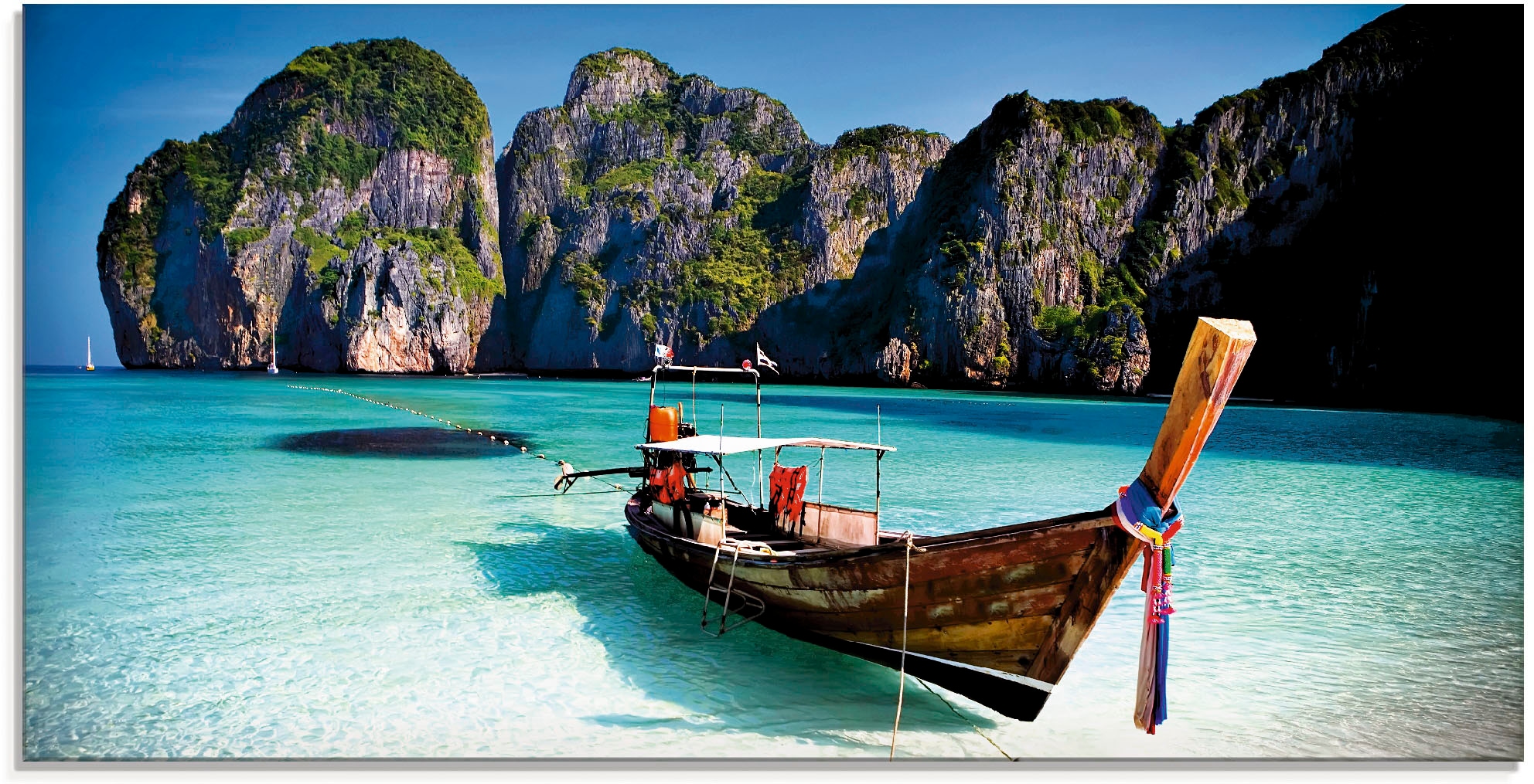 Artland Glasbild "Maya Bay, Koh Phi Phi Leh, Thailand", Boote & Schiffe, (1 St.), in verschiedenen Größen