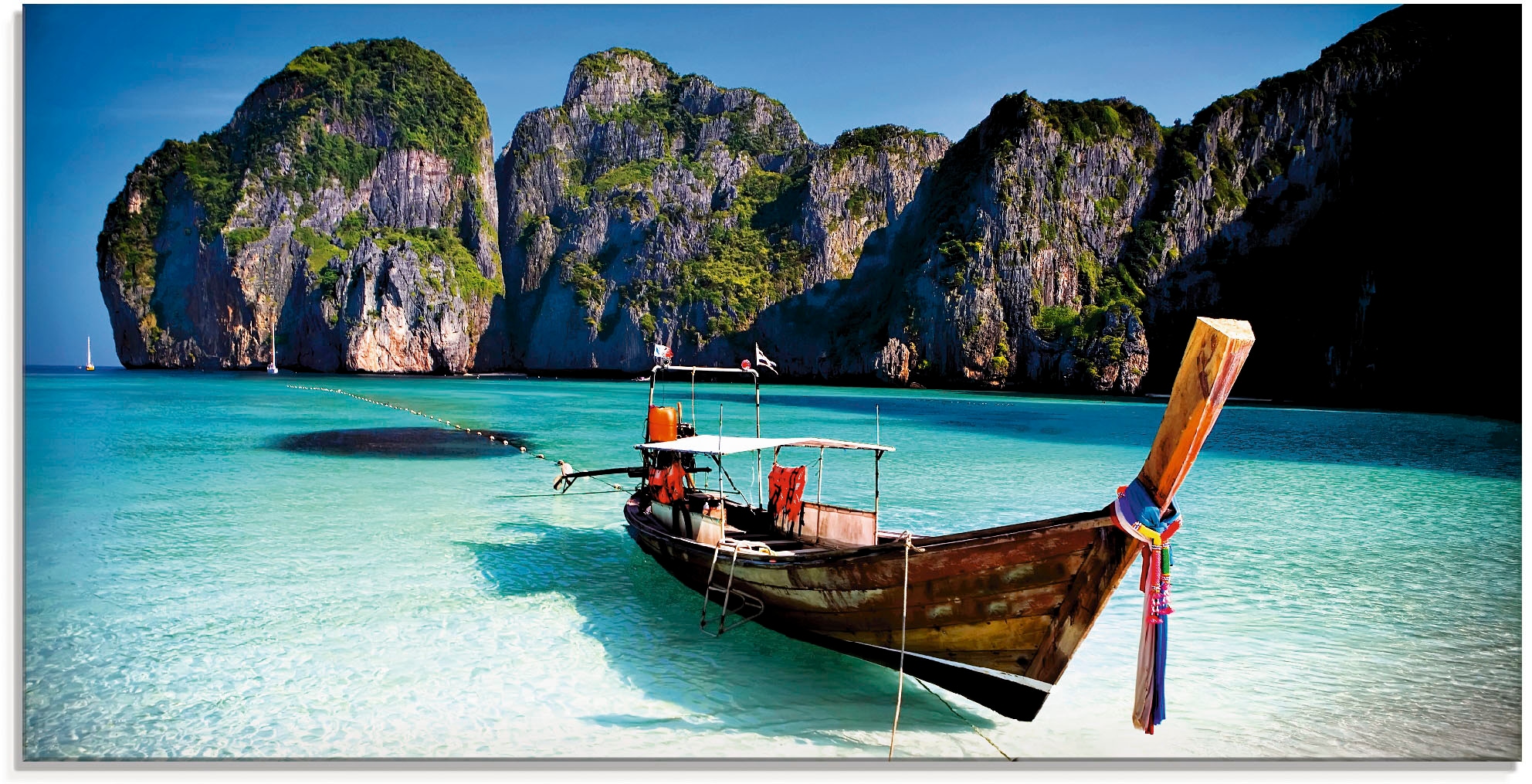 Artland Glasbild "Maya Bay, Koh Phi Phi Leh, Thailand" Boote & Schiffe 1 St günstig online kaufen