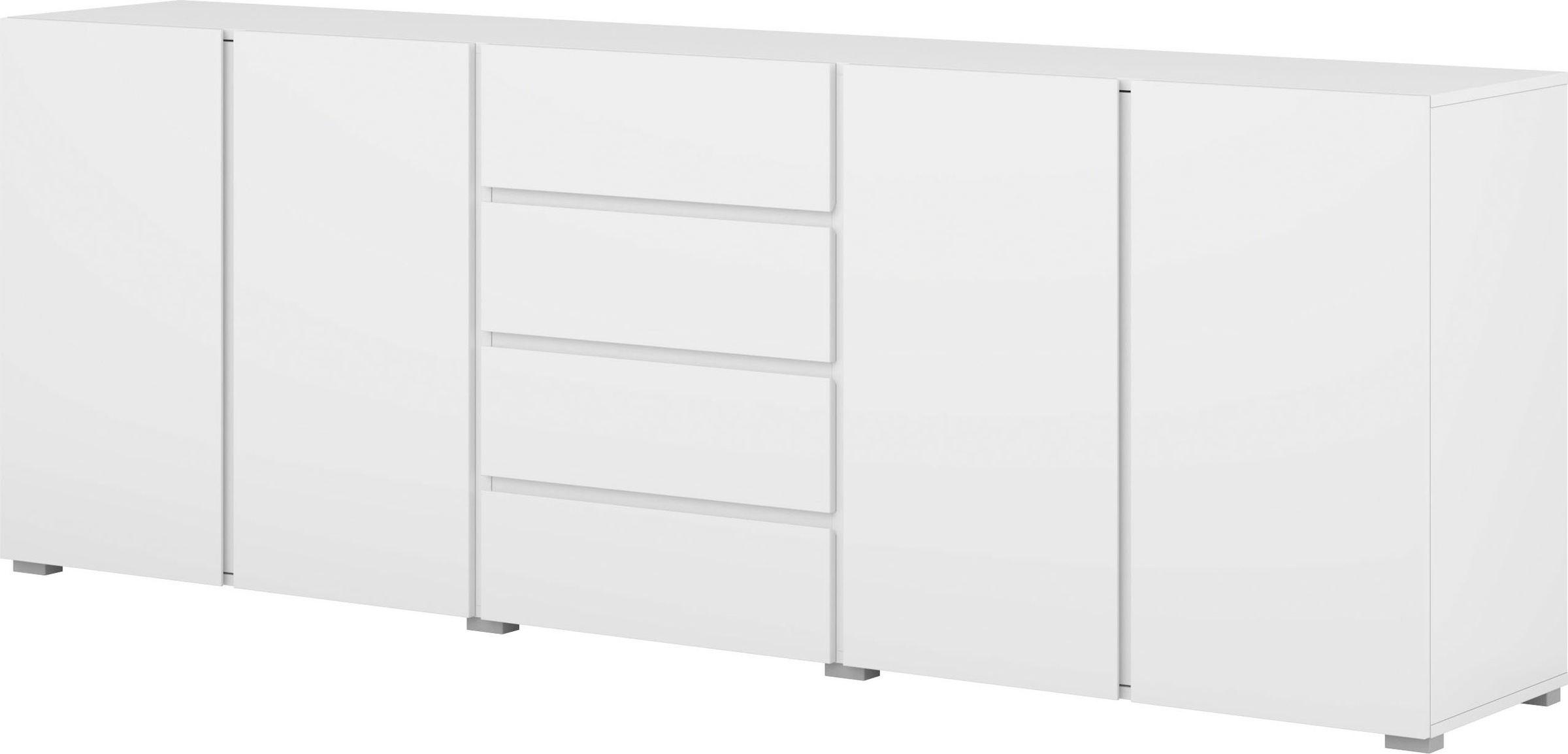 OTTO home Sideboard "Metric,Breite 222 cm, grifflose Kommode 4 Türen/4 Schubkästen" Schubladenschrank mit viel Stauraum, Einlegeböden verstellbar