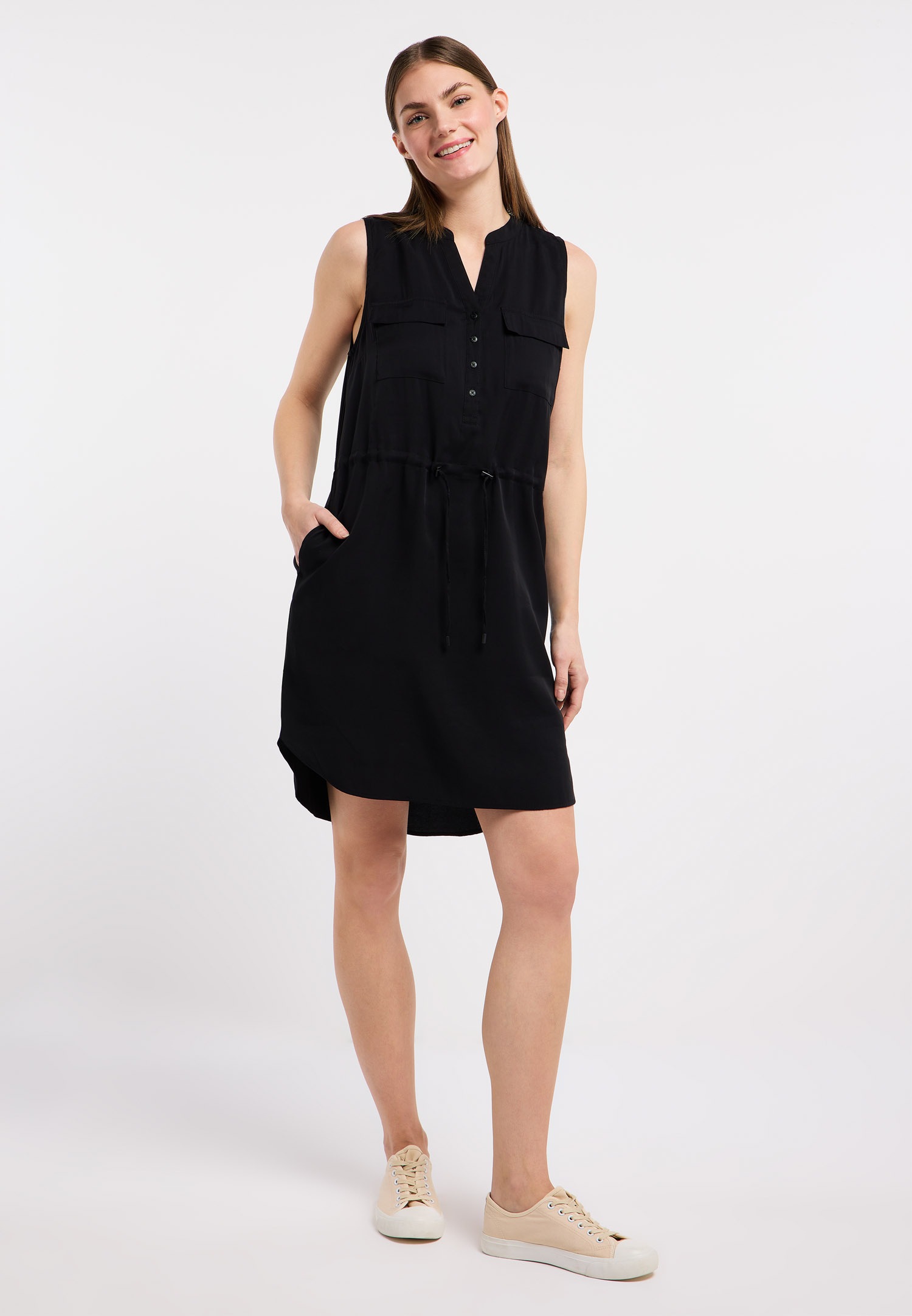 Ragwear Sommerkleid »ROISSIN« Brusttaschen Viskosemischung mit Brusttaschen, Taillenband und Anti-Knitter-Finish