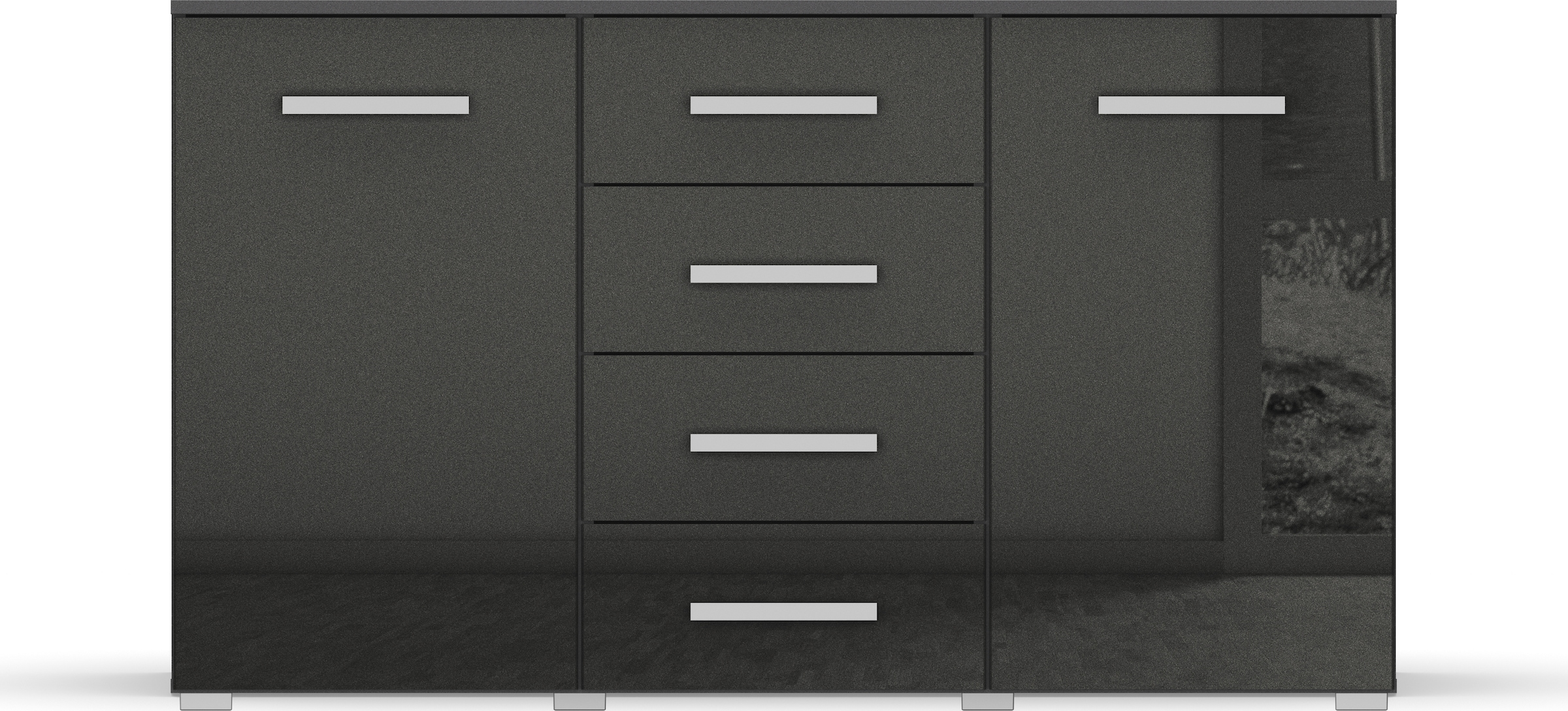 rauch Schubkastenkommode »Sideboard Kommode Kombikommode KOLUNA mit Hochglanzfront«, mit 4 Schubkästen und 2 Türen sowie Metallgriffen MADE IN GERMANY