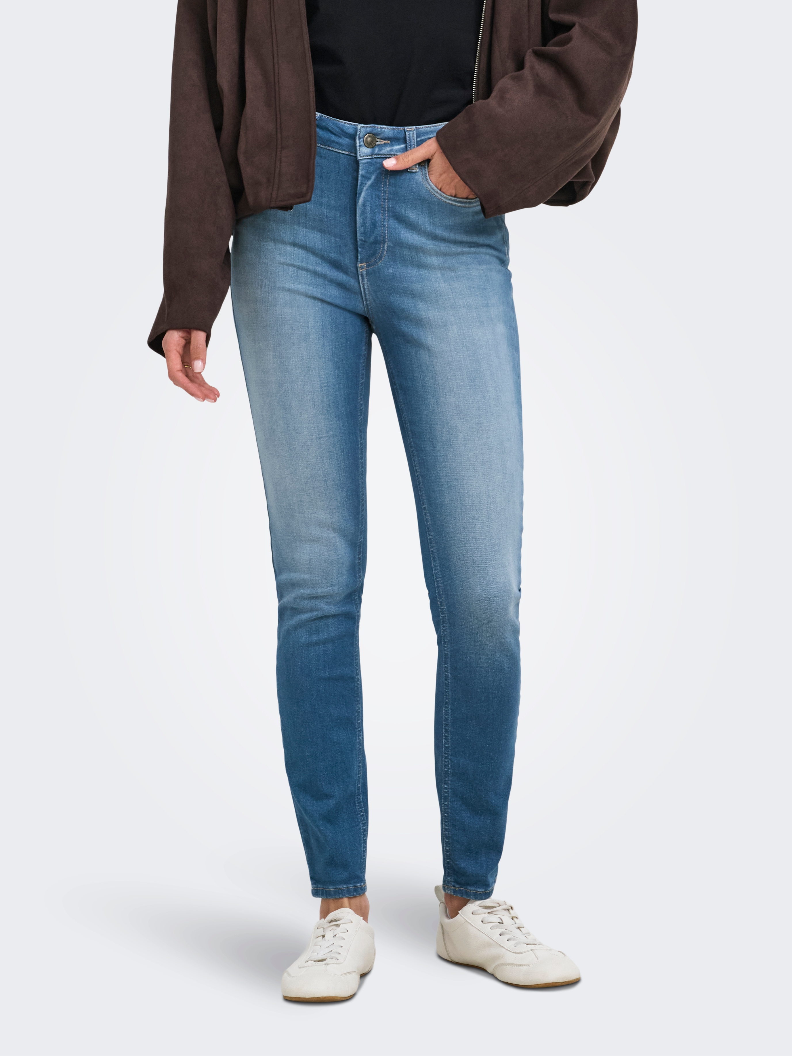 ONLY Skinny-fit-Jeans "ONLBLUSH HW SKINNY ANK DNM" Baumwollmischung, skinny fit