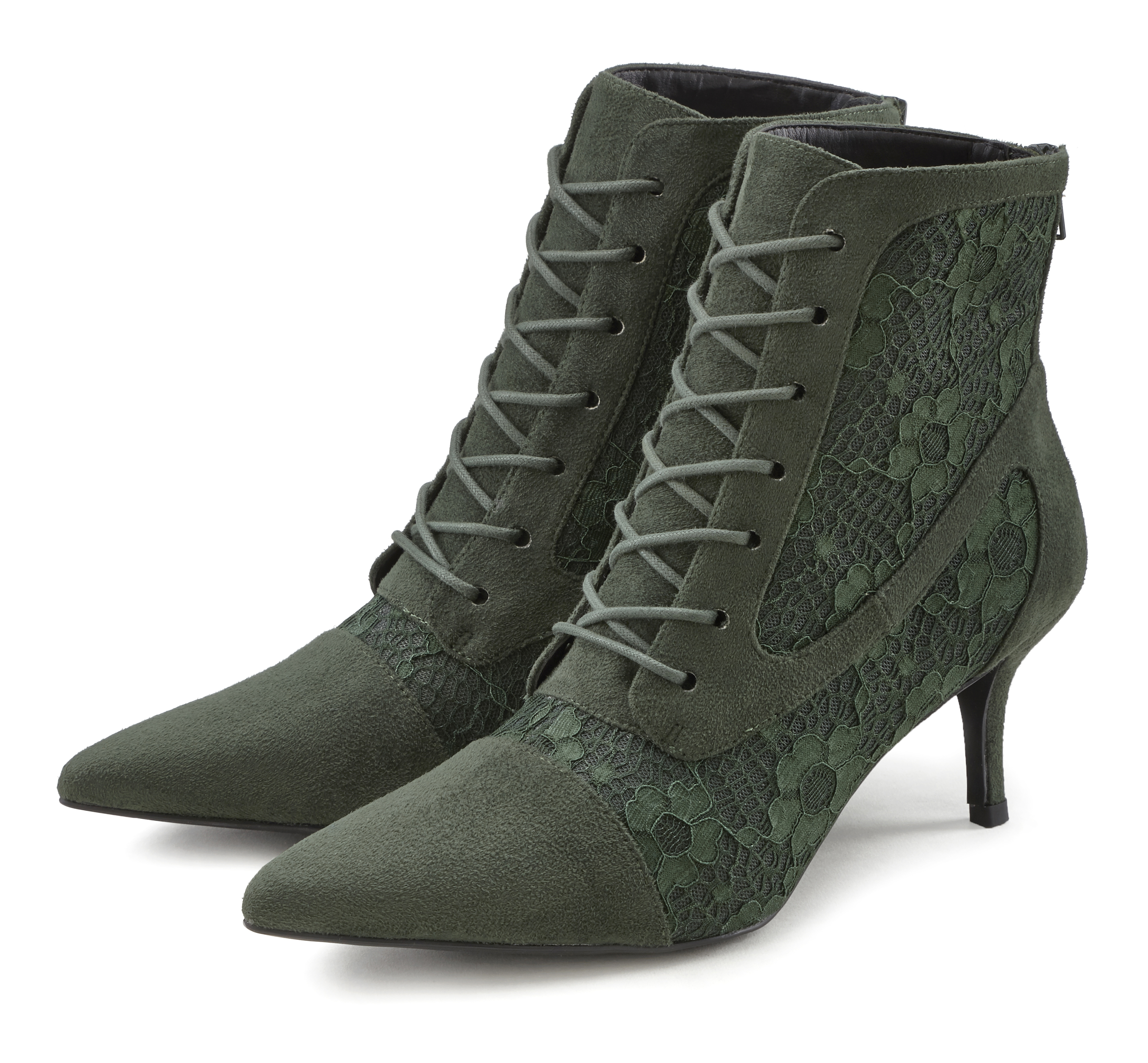 Schnürstiefelette, Stiefel in sexy Spitzen Optik