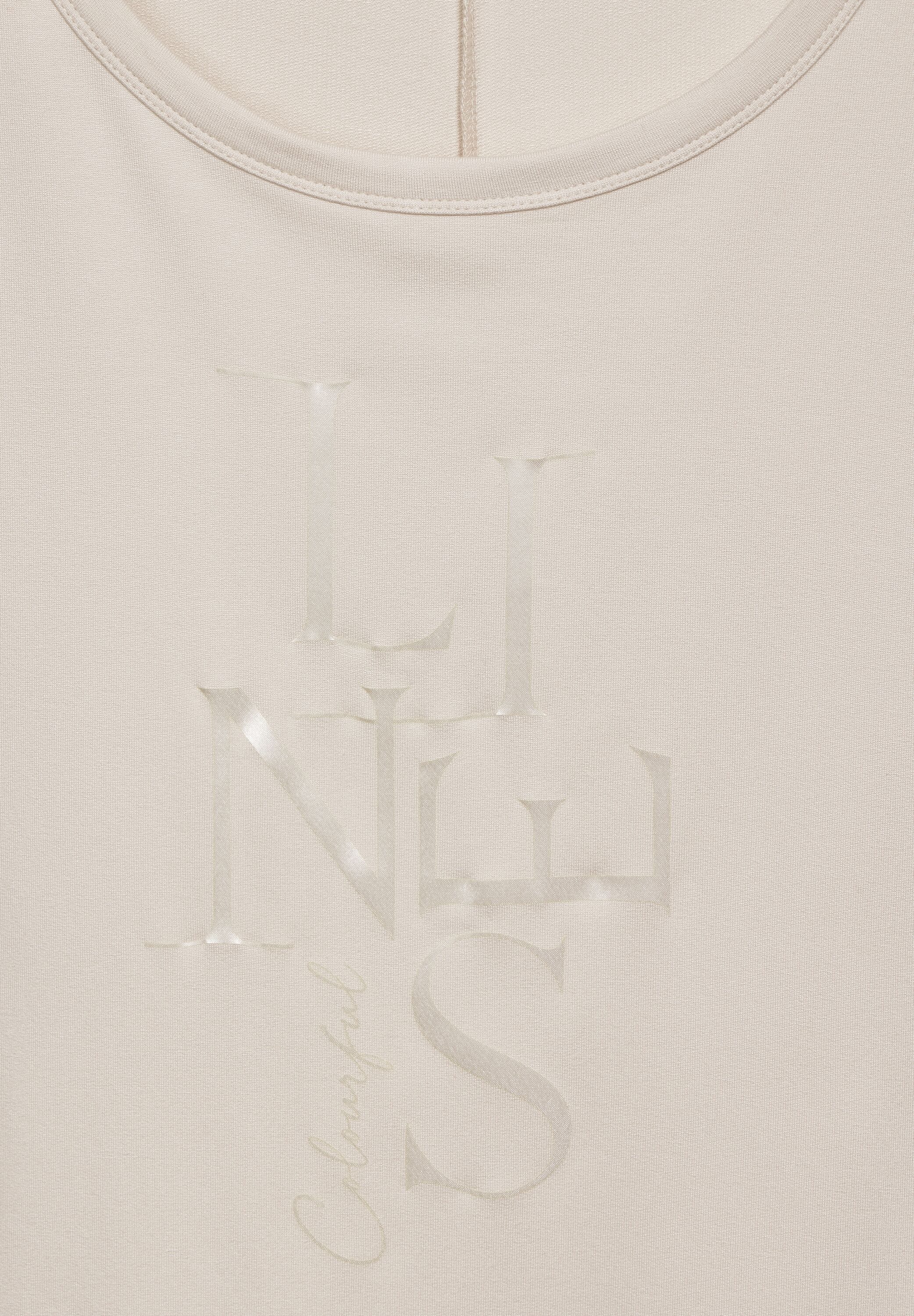 STREET ONE Shirttop, mit Glitzer Schriftzug