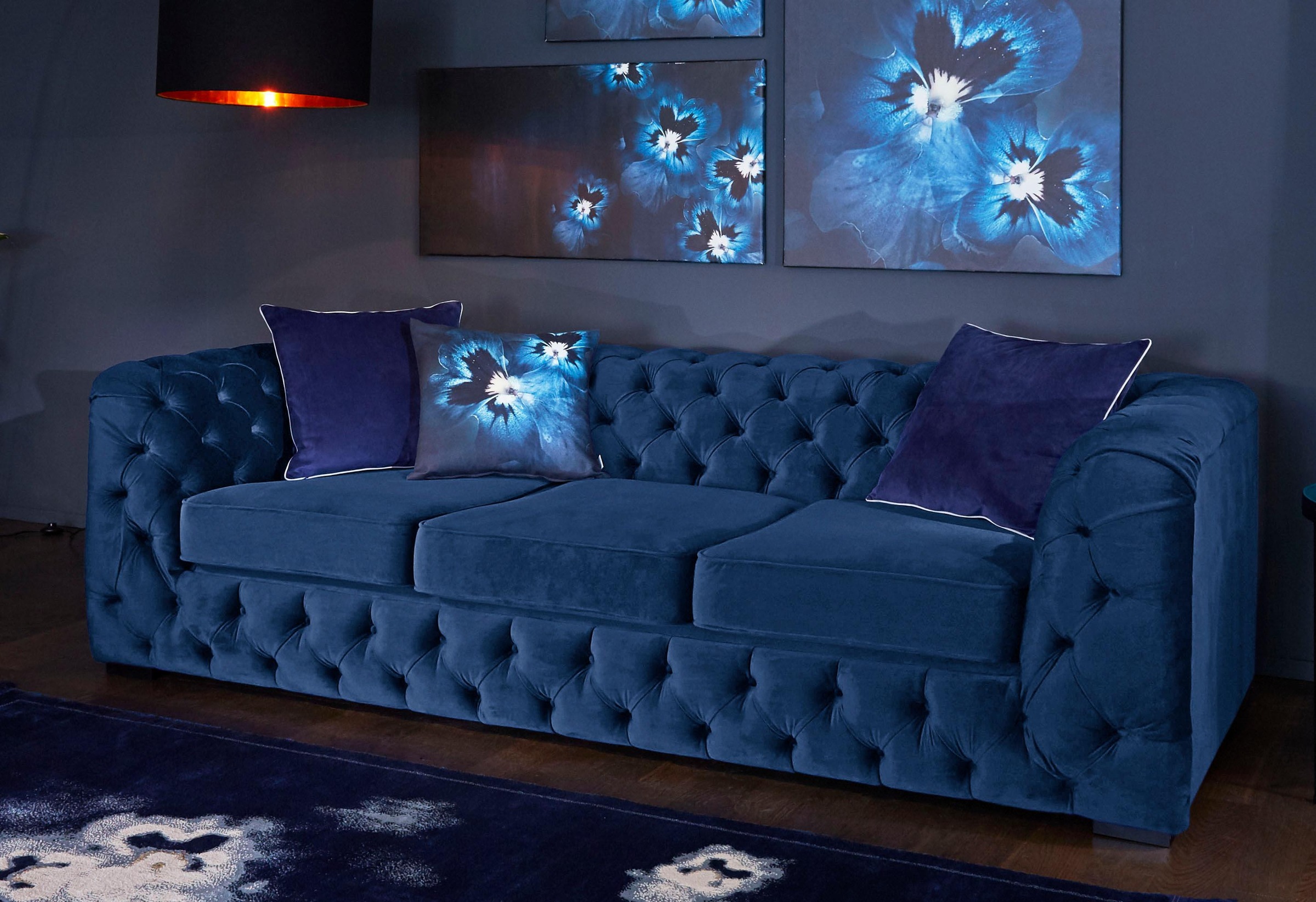 Home affaire Chesterfield-Sofa "Kalina" klassische Chesterfield-Knopfheftun günstig online kaufen