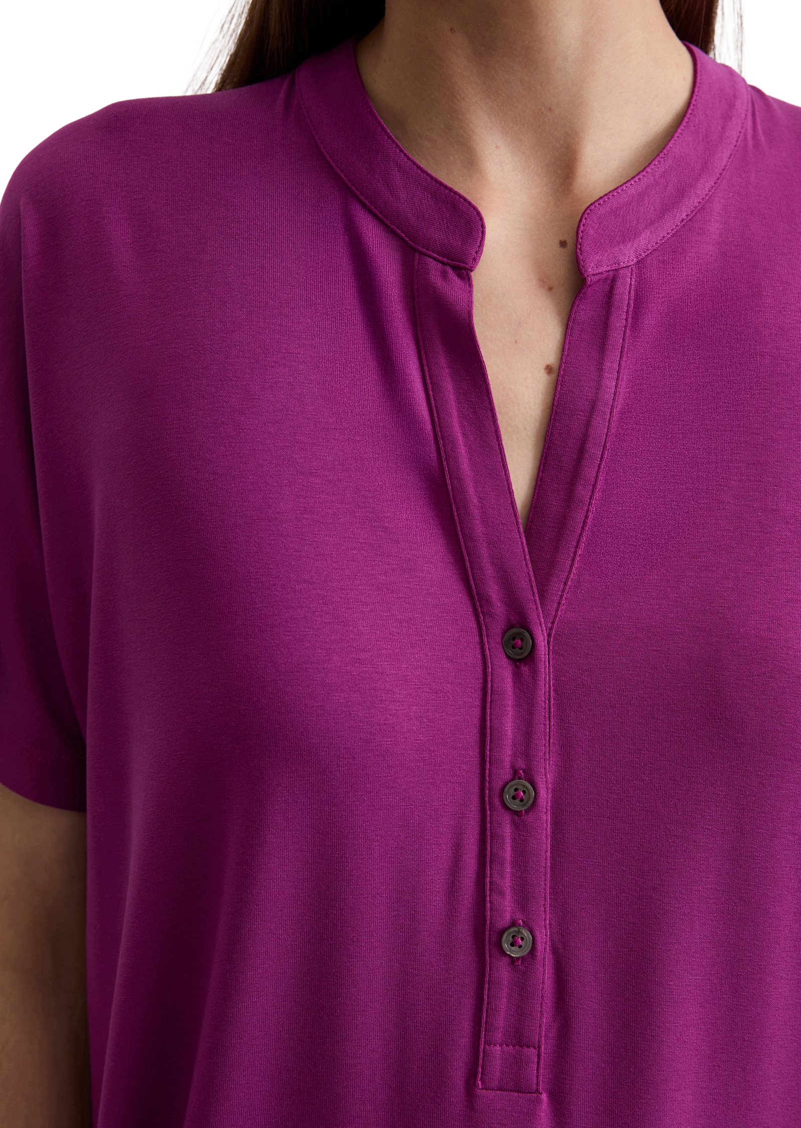 Marc O'Polo Stehkragenshirt, mit Knopfleiste