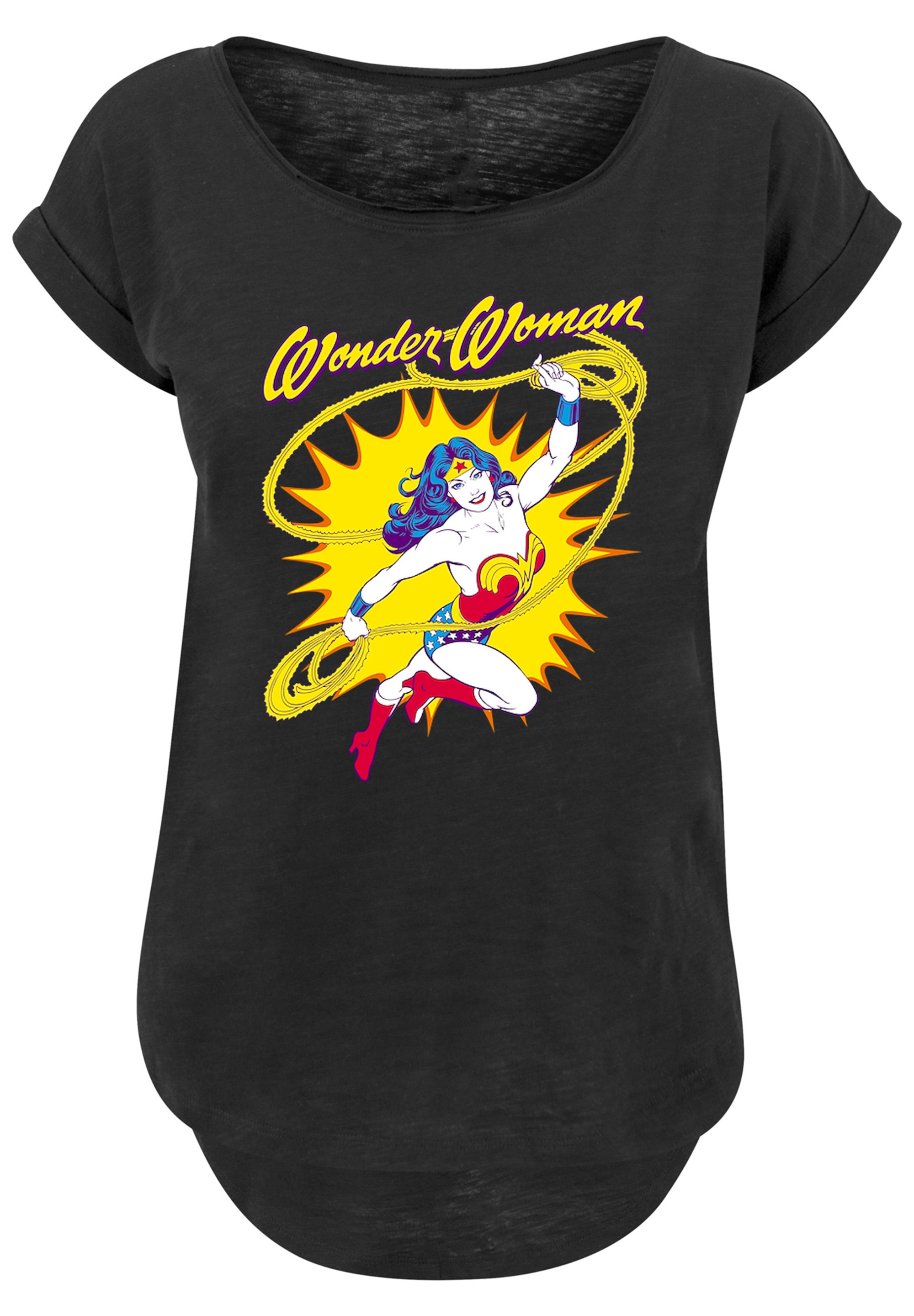 F4NT4STIC T-Shirt »DC Comics Wonder Woman Vintage Leap«, Damen,Premium Merch,Lang,Longshirt,Bedruckt
