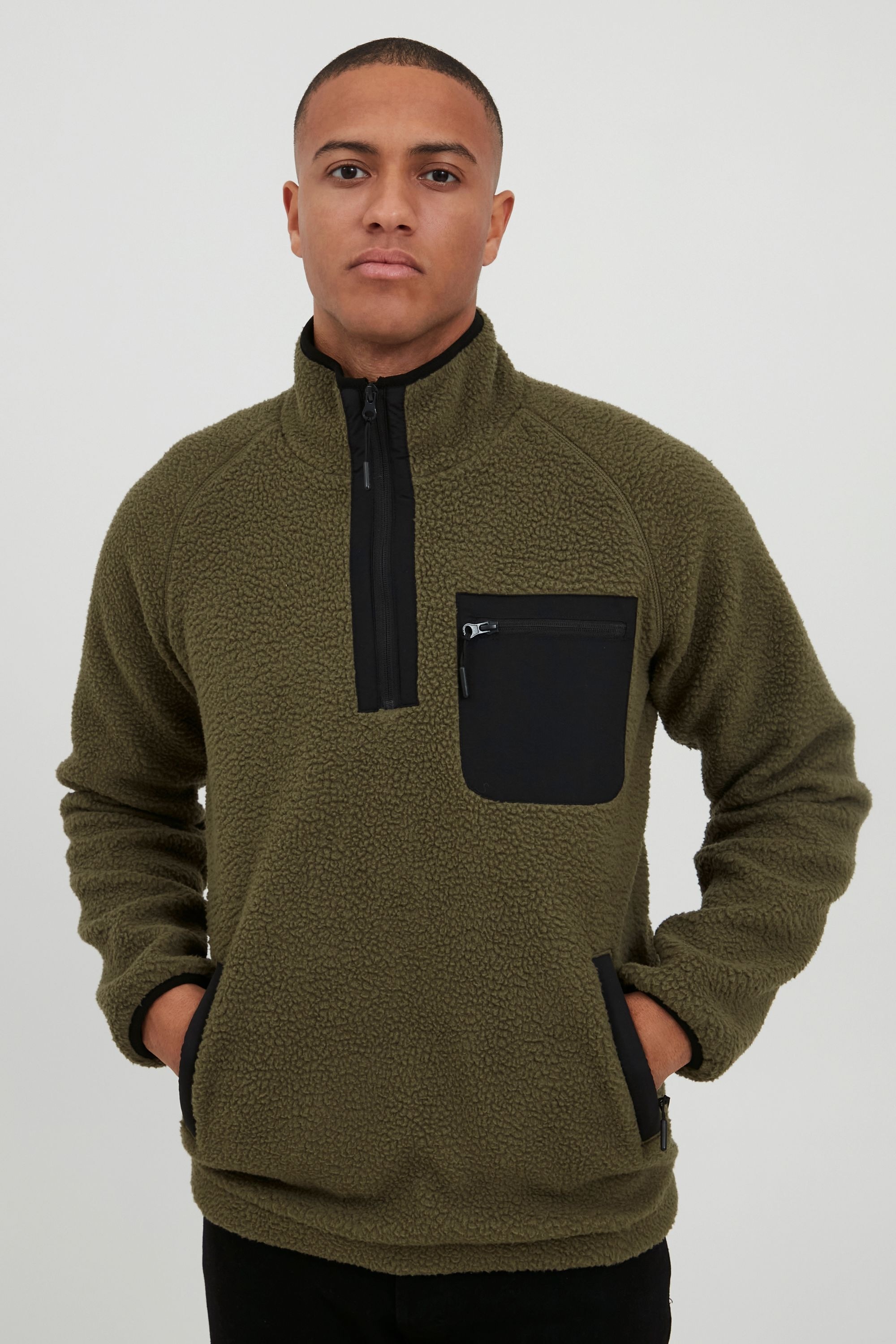 Indicode Strickfleece-Pullover "Fleecejacke IDTrout" günstig online kaufen