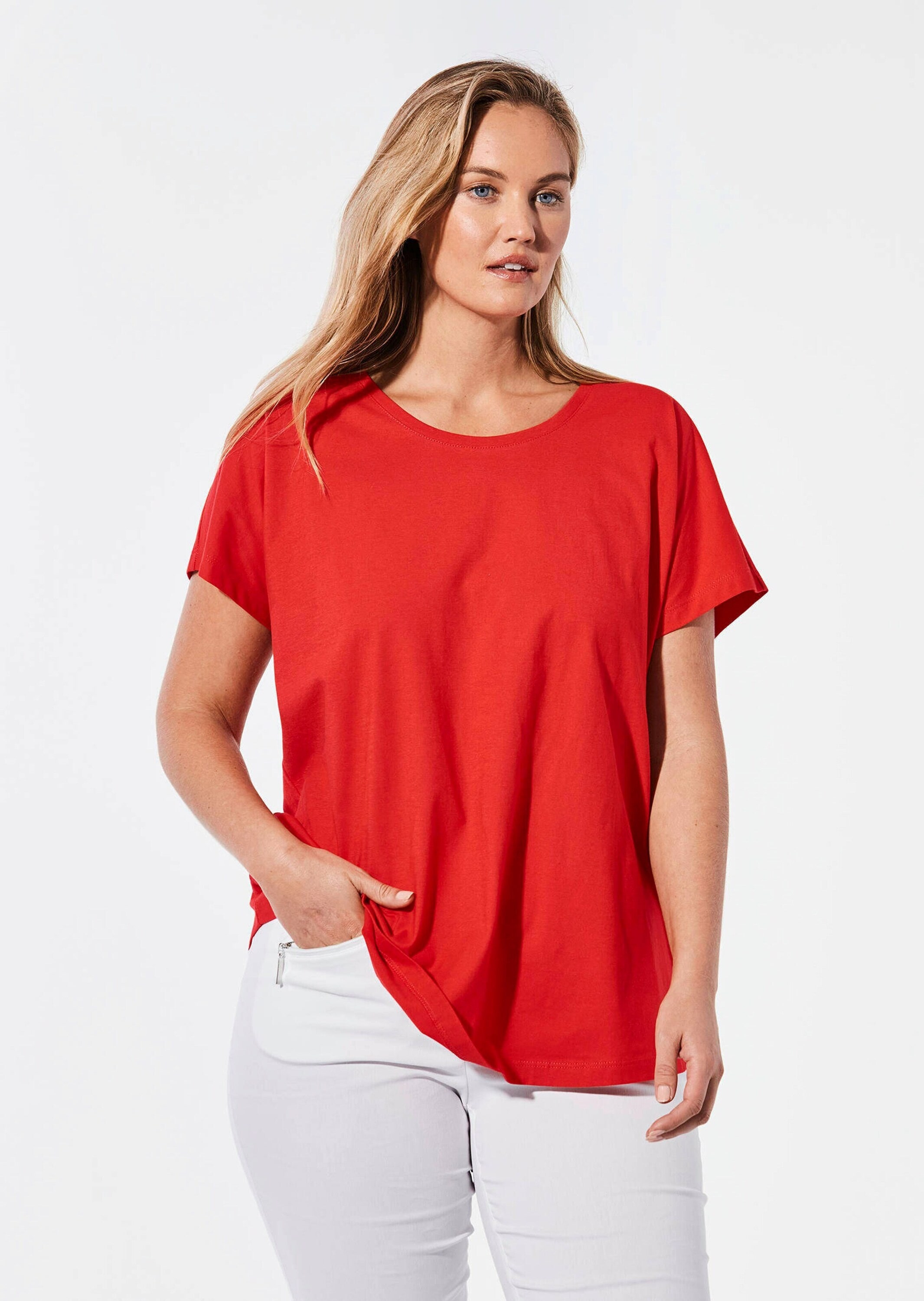 GOLDNER Kurzarmshirt »Shirt mit Rundhalsausschnitt«