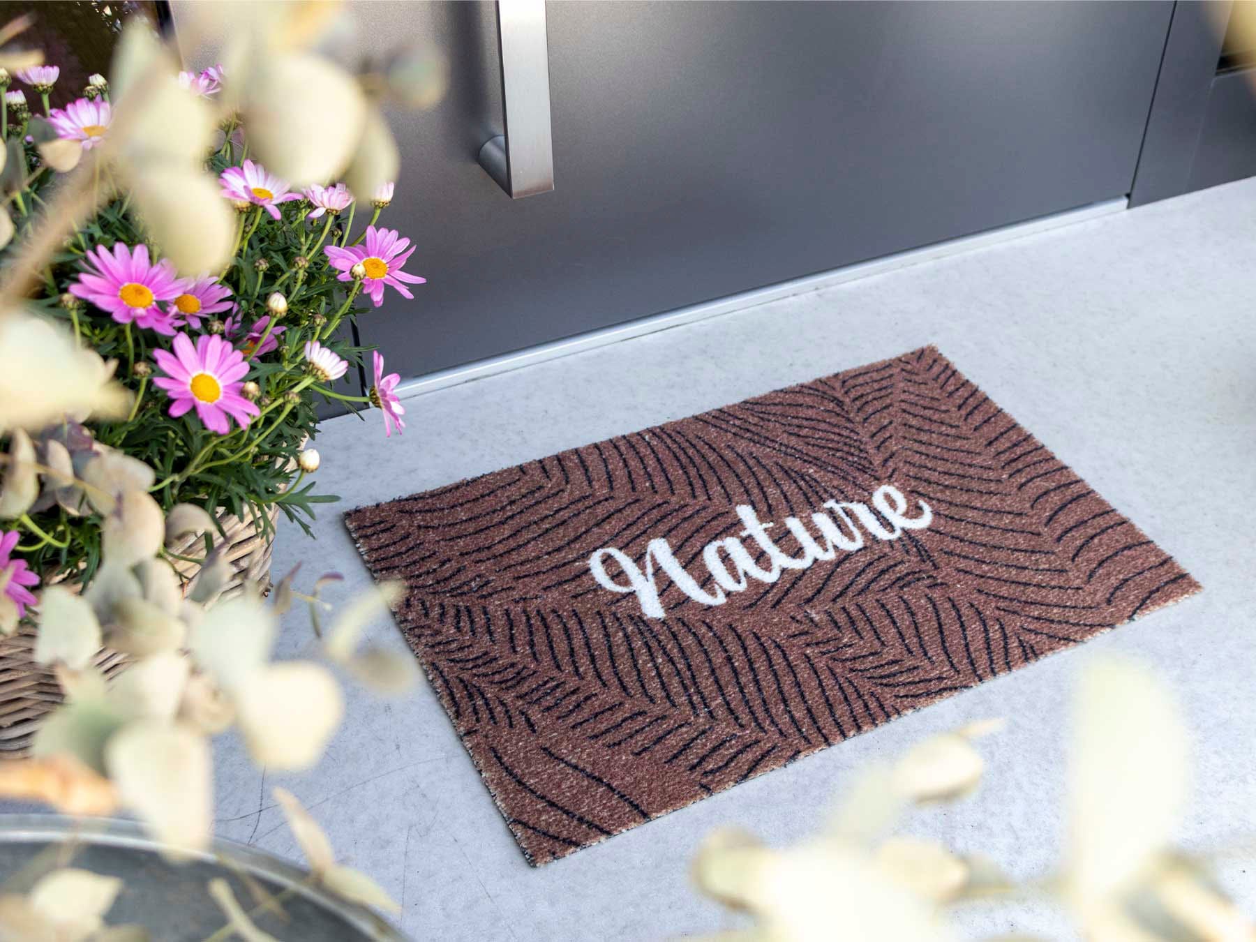 Primaflor-Ideen in Textil Fußmatte »Schmutzfangmatte COUNTRY, Nature«, rechteckig, 7 mm Höhe, Schmutzfangmatte, Kokos-Optik, mit Spruch, rutschhemmend, waschbar