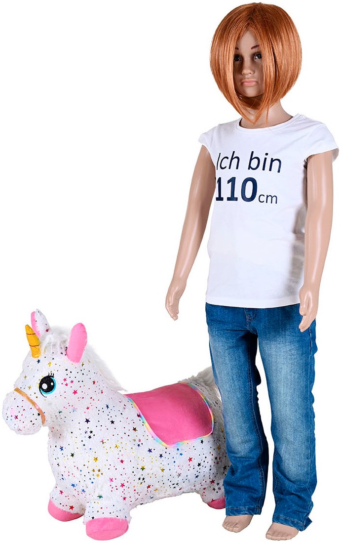 Knorrtoys® Hüpftier »Einhorn bunt«, inkl. Luftpumpe, mit Kuschelbezug