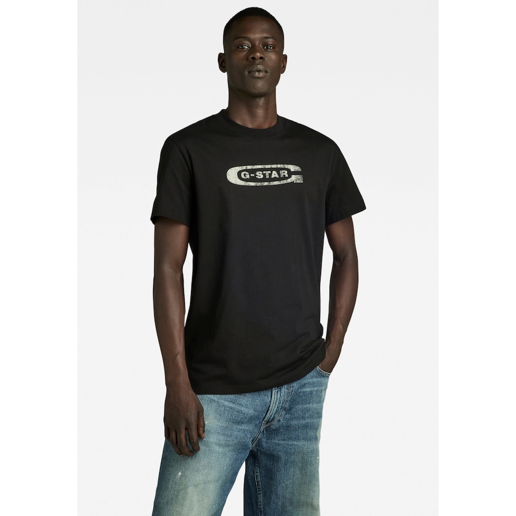 G-Star RAW T-Shirt »Distressed old school logo«