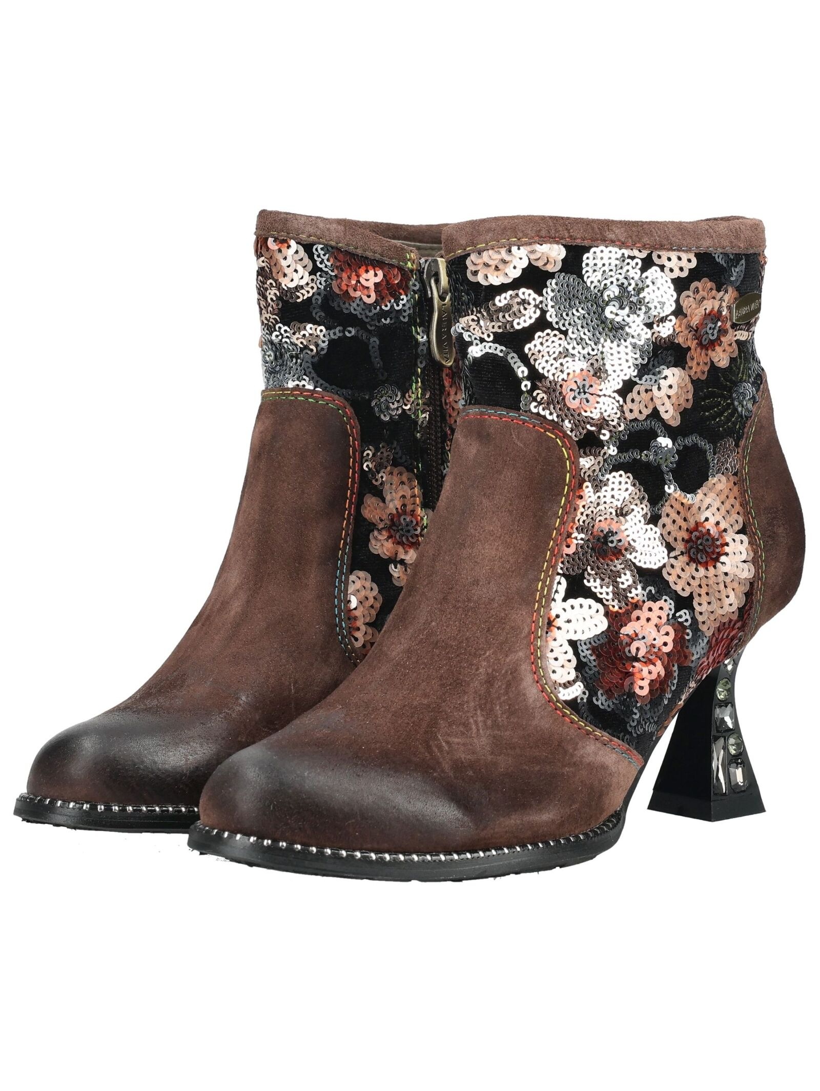 LAURA VITA High-Heel-Stiefelette »LAURA VITA Stiefelette Leder/Textil«
