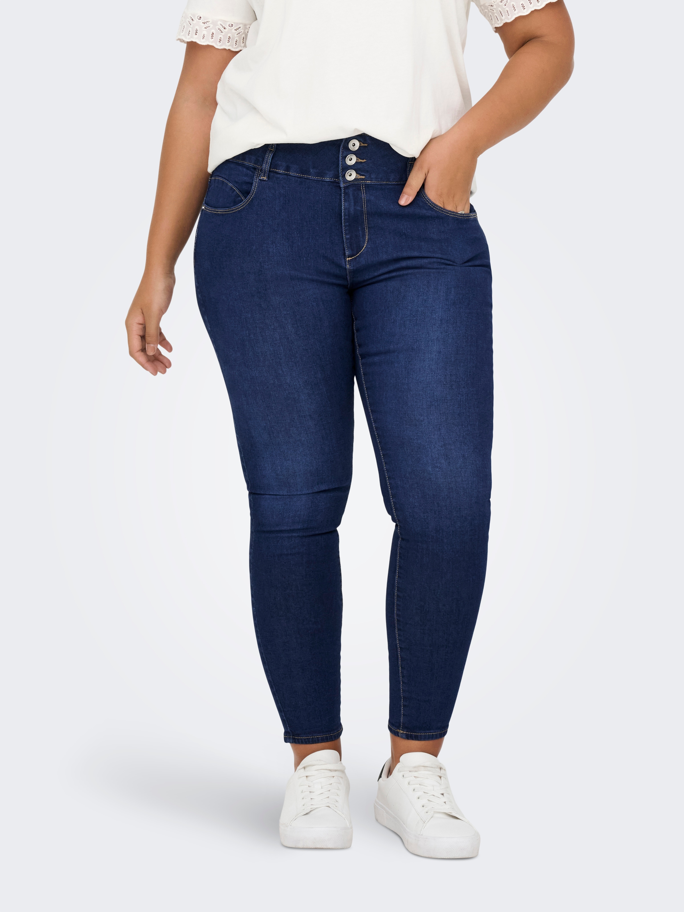 ONLY CARMAKOMA Skinny-fit-Jeans "CARANNA HW SKINNY ANK MBD DNM ANA" günstig online kaufen