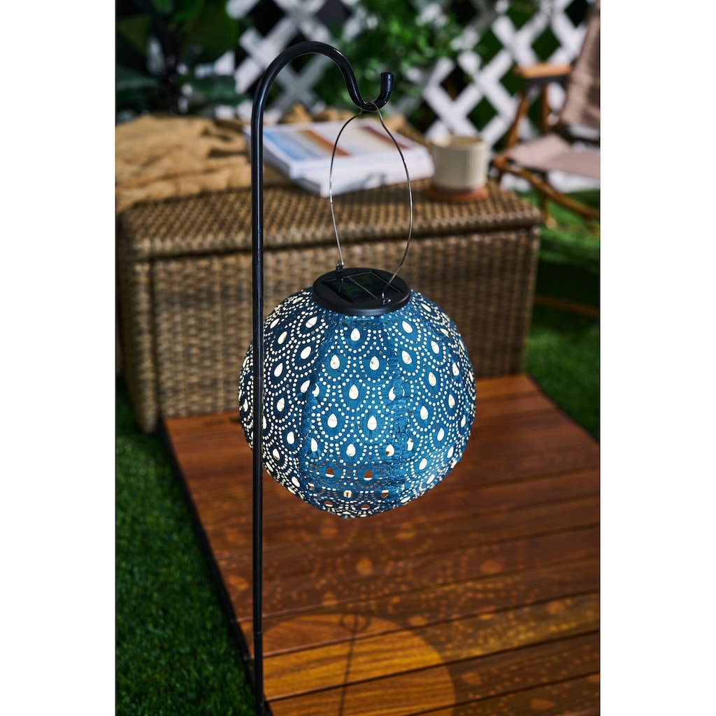 Pauleen LED Laterne »Sunshine Charm Lampion Solar blau Tyvek Vlies«, 1 flammig-flammig