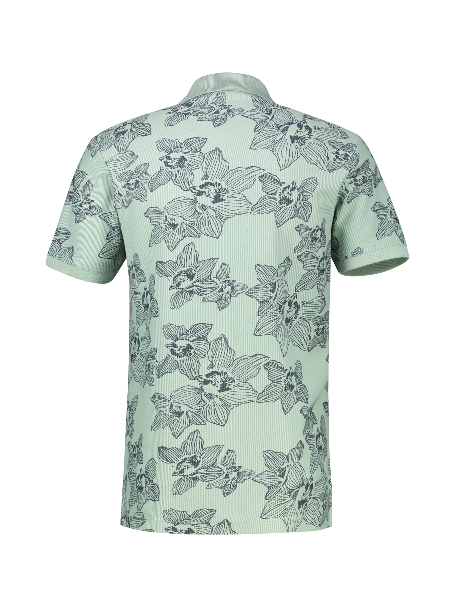 LERROS Poloshirt »Poloshirt mit floralem Allover-Print und Flachstrickkragen«