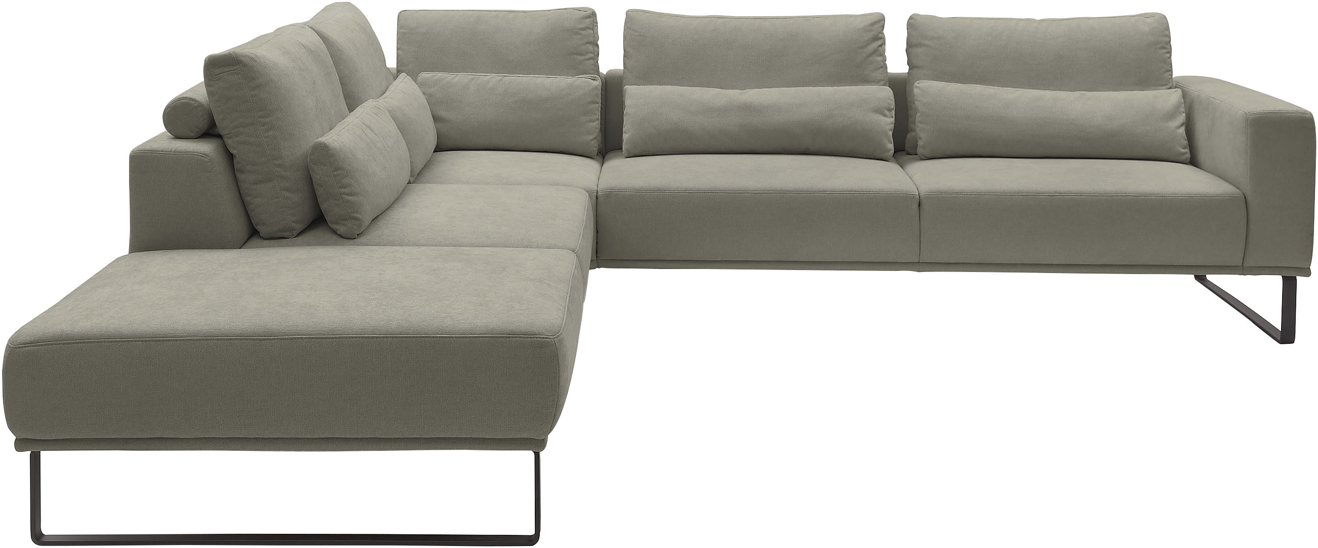 Musterring "JustB PM100 Federkern & Kaltschaum, bequem, Breite 308cm, L-Form" mit Sitztiefenverstellung und Kissen, mit Metallkufe, Maße 290x308 cm