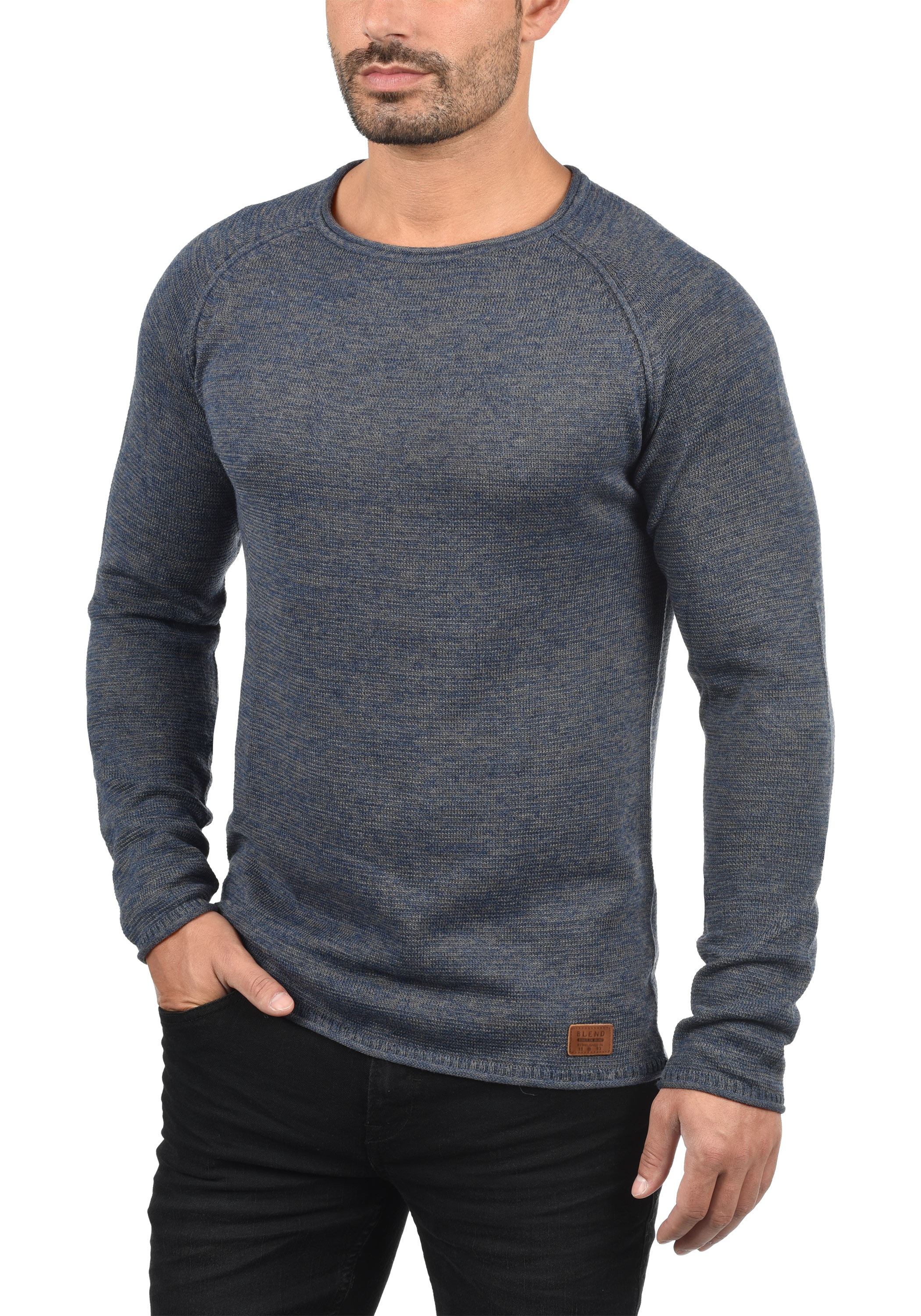 Blend Strickpullover "BHDan" Stilvoller Strickpullover mit aufgerollten Säu günstig online kaufen