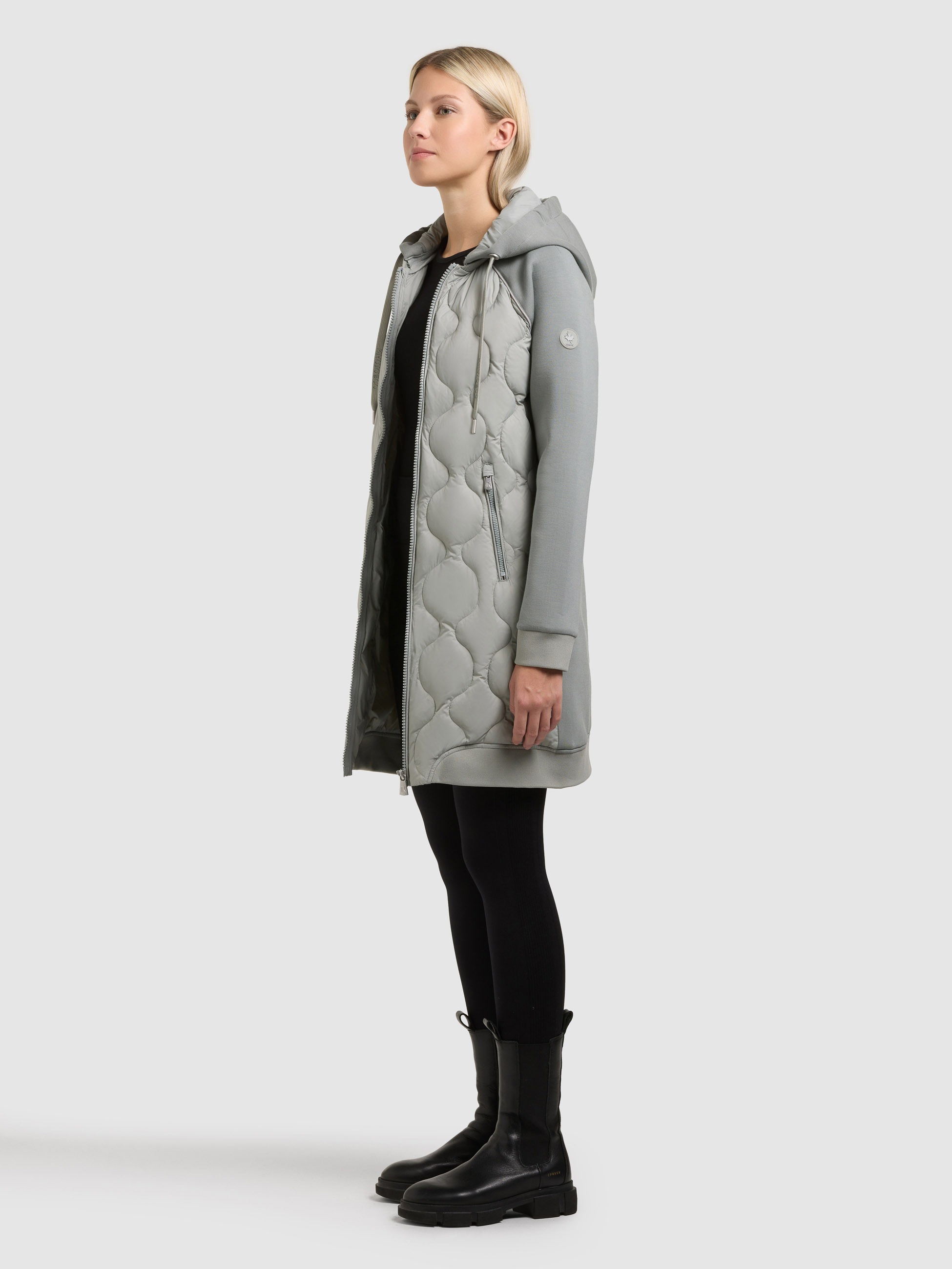 KHUJO Nora Quilted Coat Green Size S 2