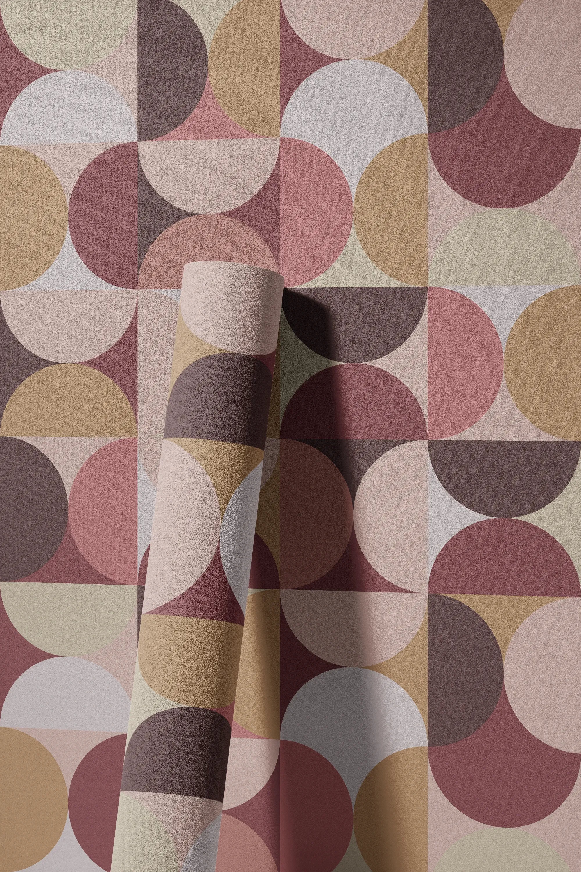 living walls »LIMITED – Retro Formen« Retro | geometrisch leicht strukturiert Abstrakte Bögen und Halbkreise in harmonischen Retro-Farben
