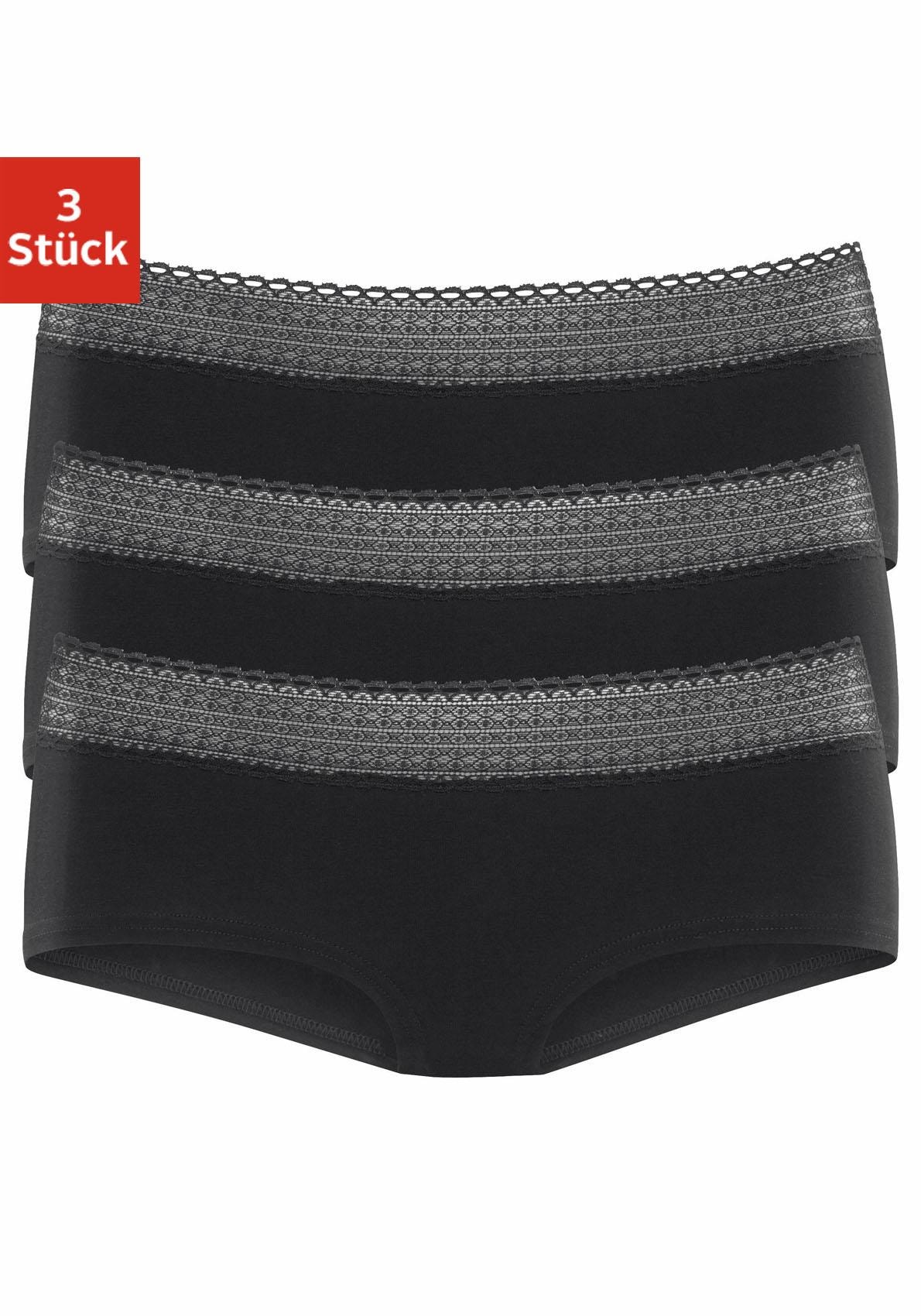 St.), ▷ Baumwoll-Qualität elastischer Panty, grafischer 3 BAUR | s.Oliver Spitze mit aus für (Packung,