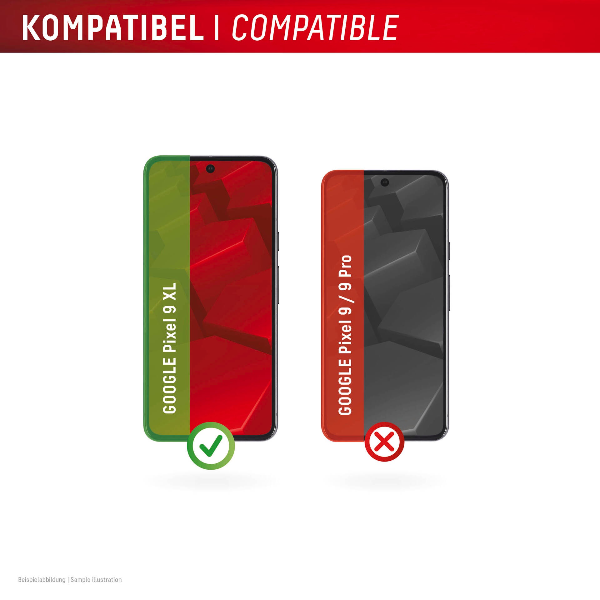Displex Displayschutzglas »Real Glass Screen Protection«, für Google Pixel 9 Pro XL, Displayschutzfolie, Schutzfolie, Bildschirmschutz, kratz- & stoßfest