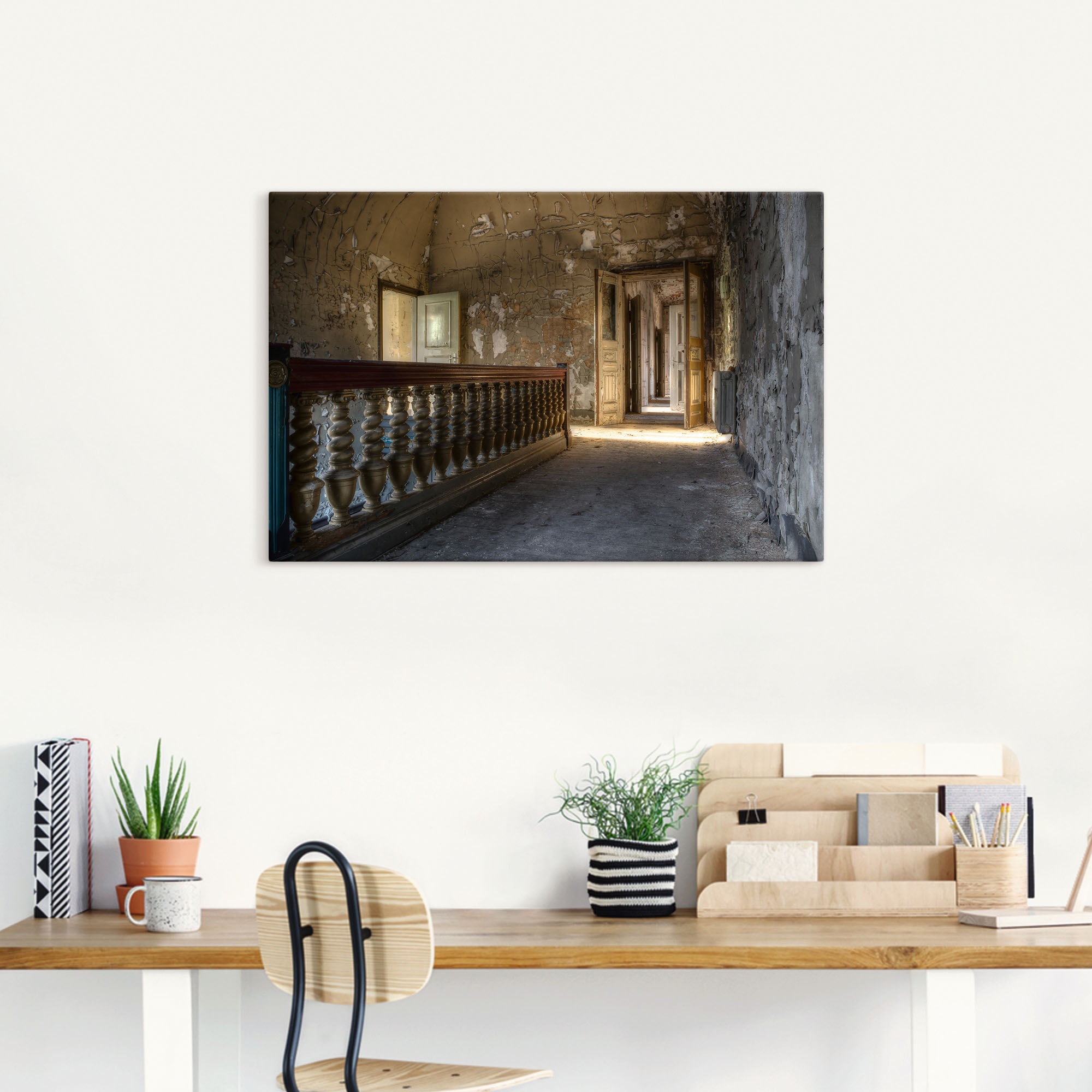 Artland Wandbild "Lost Place - Gang mit Sonnenschein" Fenster & Türen 1 Stk günstig online kaufen