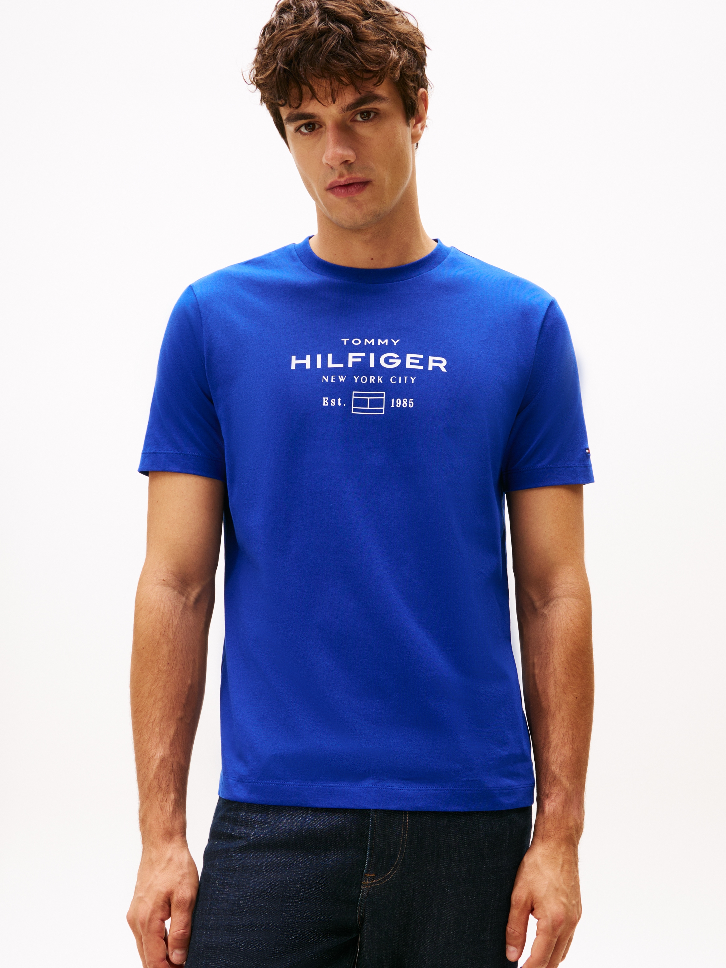 Tommy Hilfiger T-Shirt "HILFIGER STACK GRAPHIC TEE", Regular fit mit Rundha günstig online kaufen