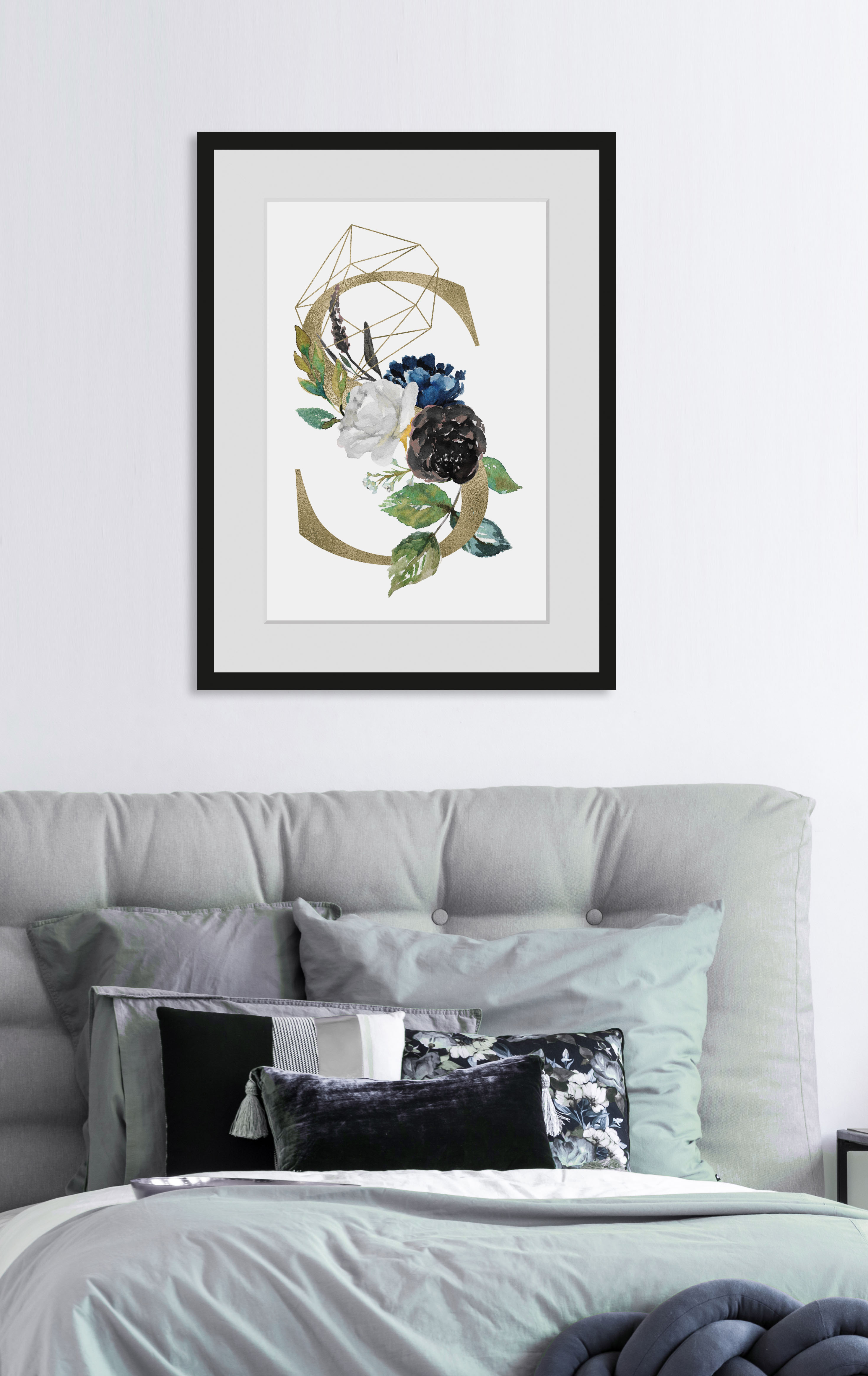 queence Bild "S" Buchstaben Pflanzen Pflanzenbilder S 1 Stk. tlg. HD Premium Poster-Druck inkl. Holzrahmen