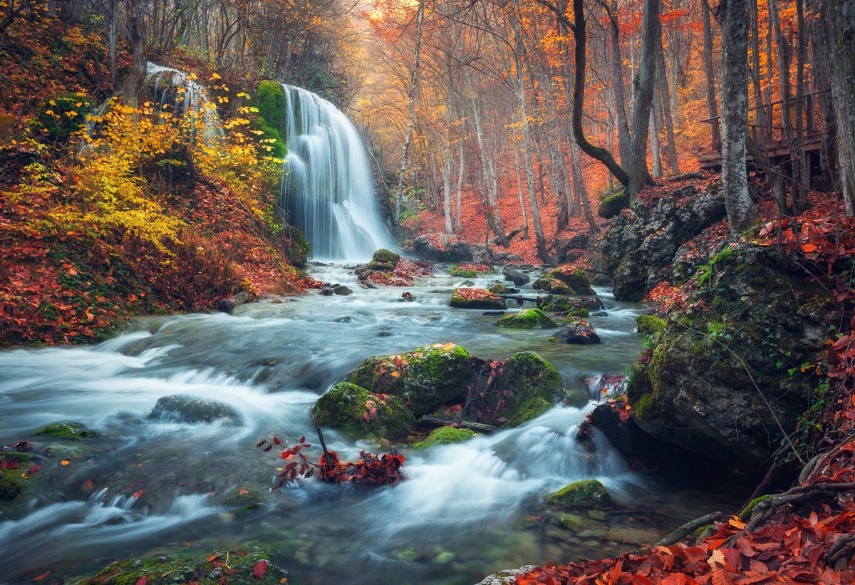 Papermoon Fototapete "Wasserfall im Wald"