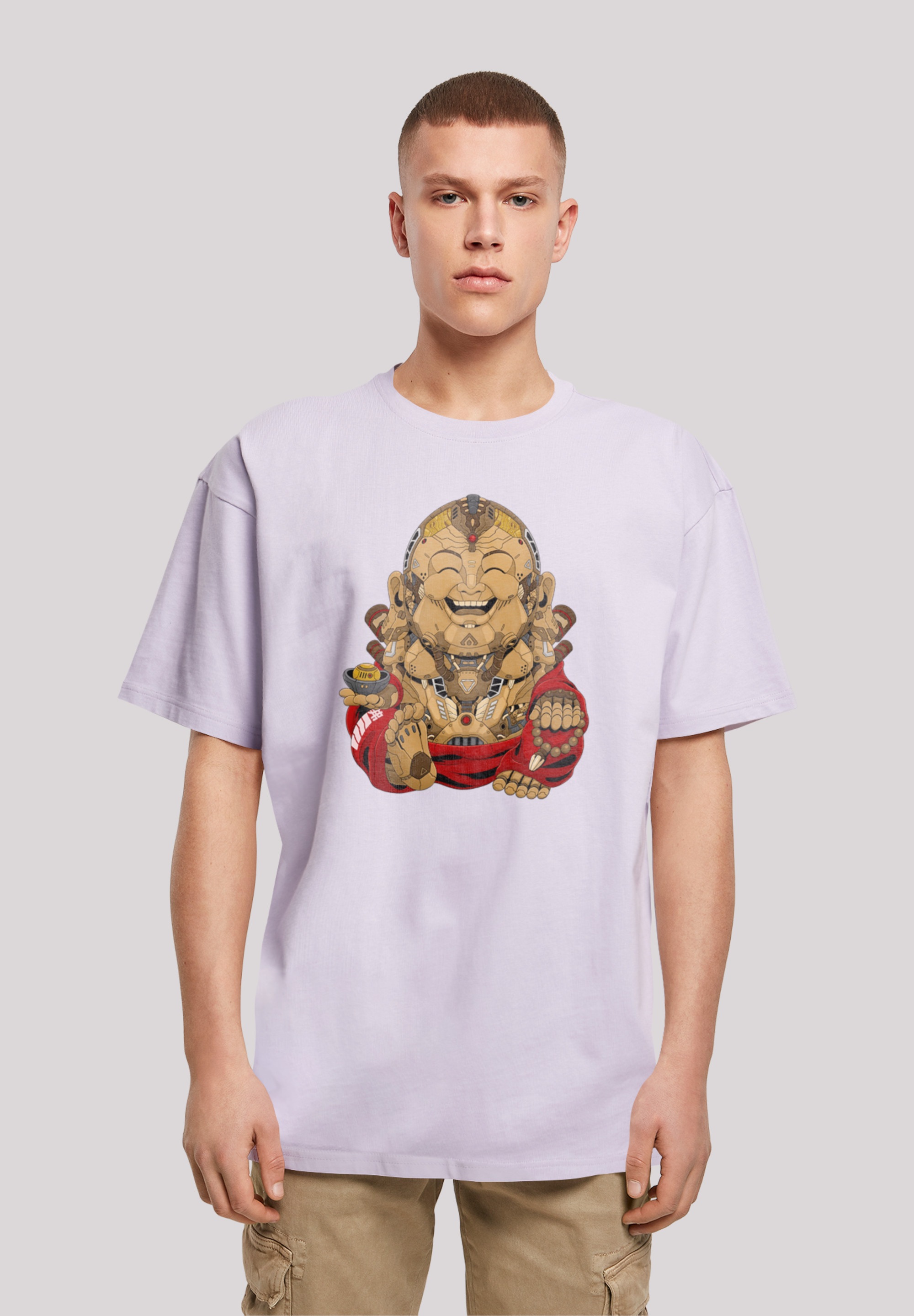 F4NT4STIC T-Shirt »Happy Cyber Buddha CYBERPUNK STYLES«, Print