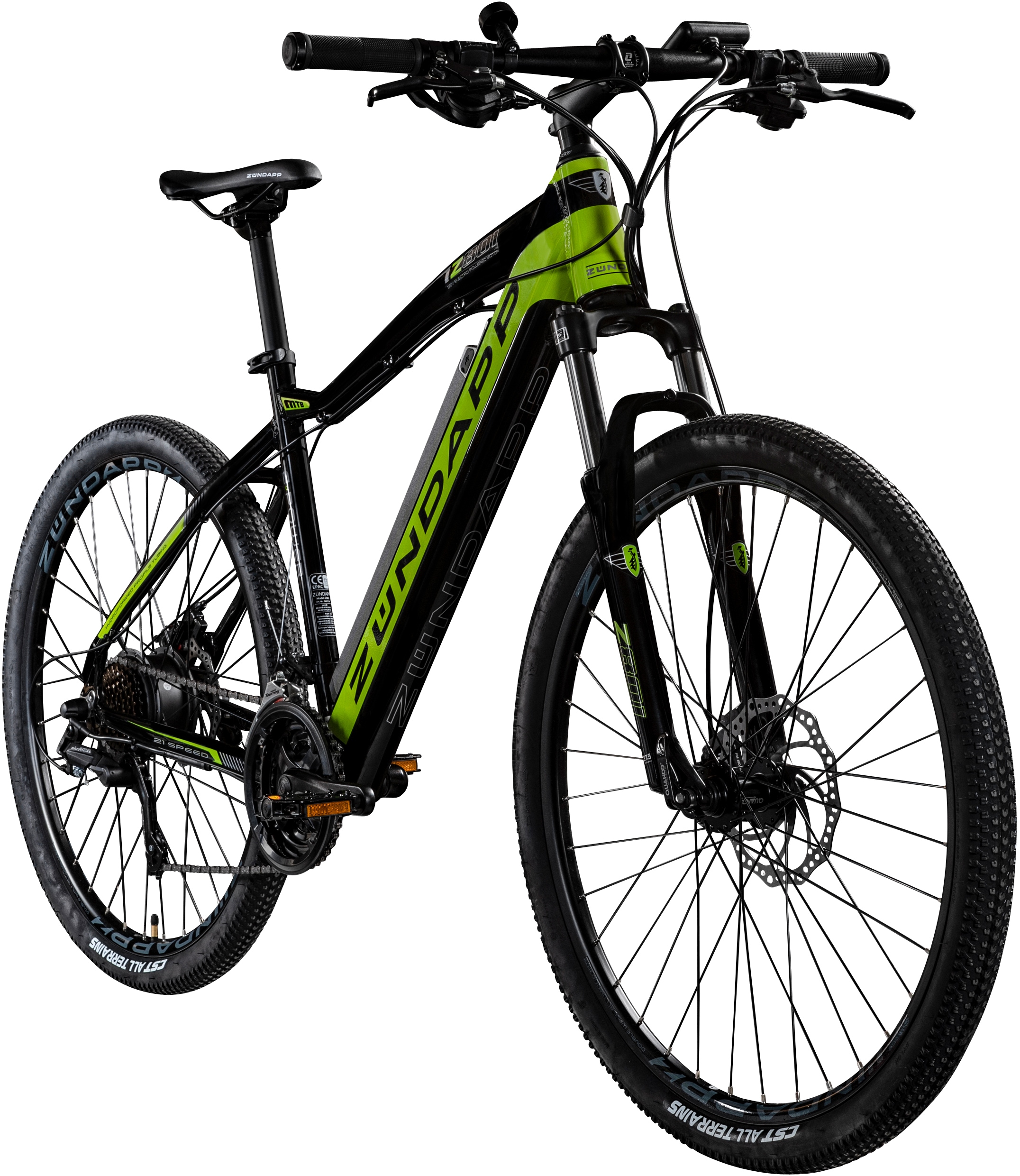 Zündapp E-Bike »Z801«, 21 Gang, Shimano, Tourney RD-TY300, Heckmotor 250 W, Pedelec, Elektrofahrrad für Damen u. Herren, MTB, Mountainbike