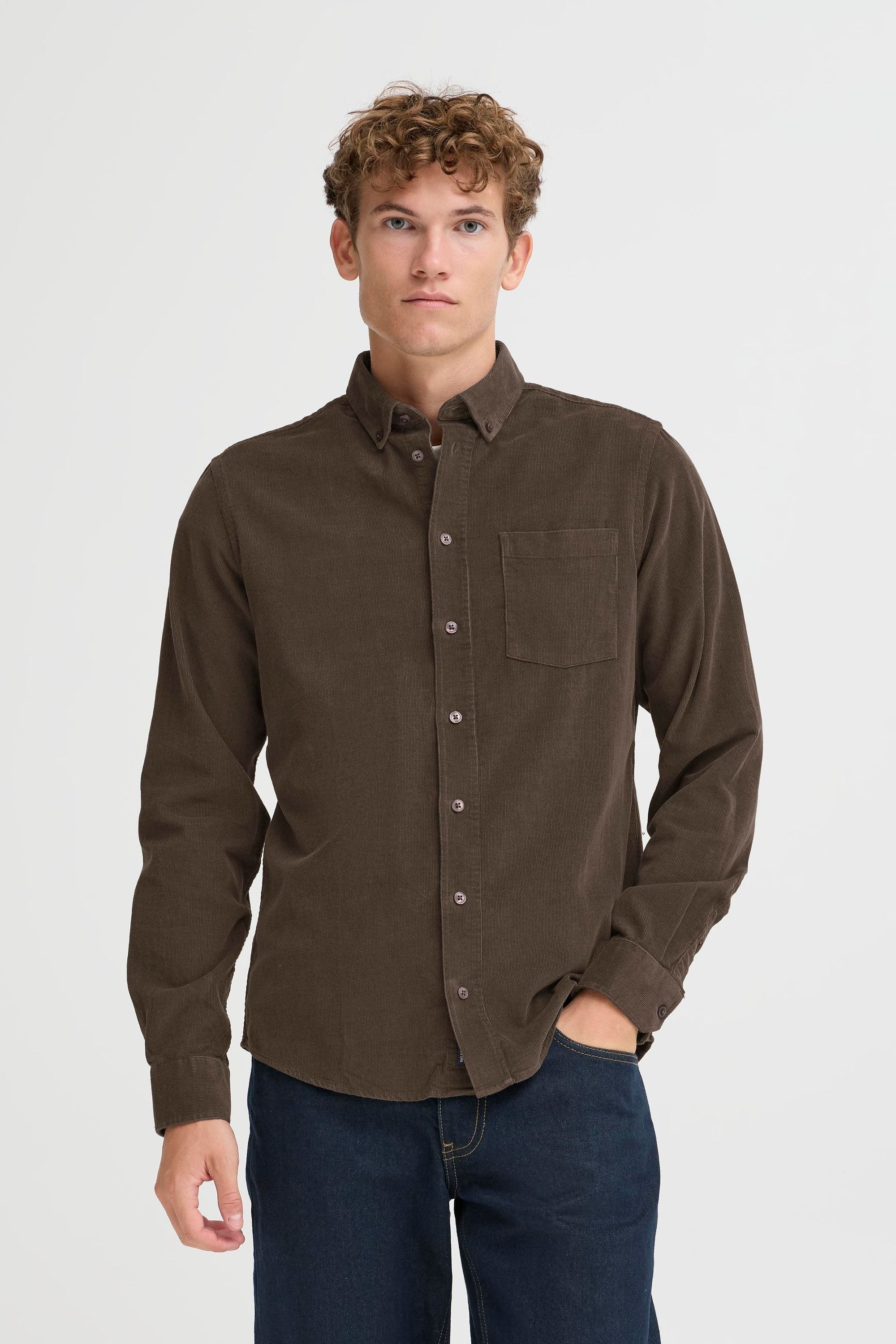 Langarmhemd CASUAL FRIDAY "Langarmhemd CFAton", Herren, Gr. XL, N-Gr, grün (schwarz olive), Obermaterial: 100% Baumwolle CO., Hemden 2