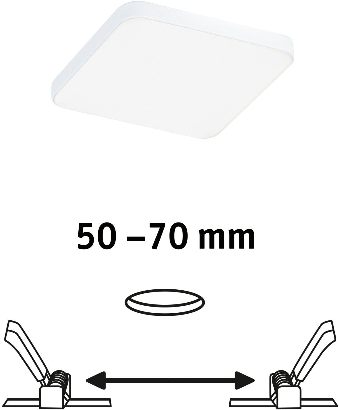 Paulmann LED Einbauleuchte »VariFitVeluna Edge IP44 eckig 90x90mm 500lm 4000K«, 1 flammig, VariFit IP44 eckig 90x90mm 500lm 4000K Weiß