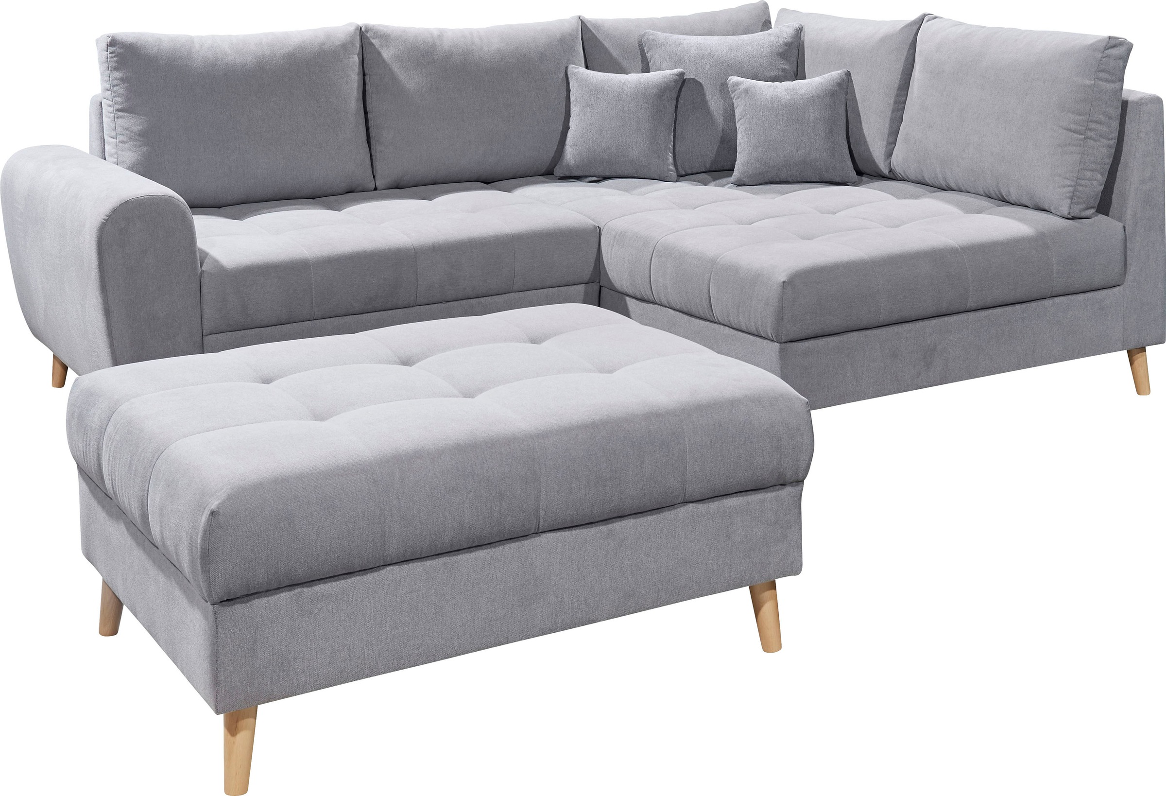 ED EXCITING DESIGN Ecksofa "Alice L-Form", (Set), mit Hocker, Rückenkissen, günstig online kaufen