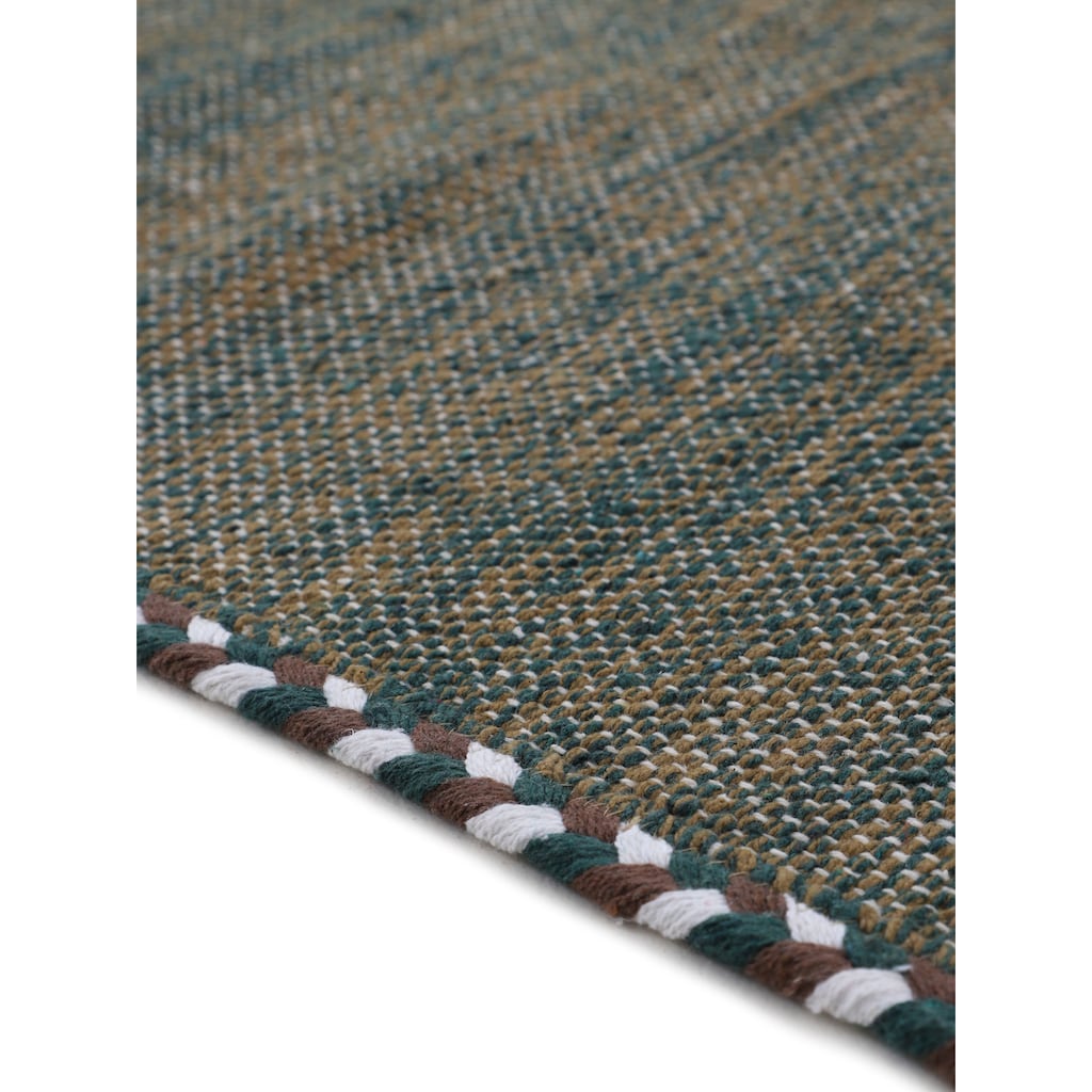 carpetfine Teppich »Kelim Azizi«, rechteckig, 5 mm Höhe, Baumwolle, Wendeteppich mit Fransen, Wohnzimmer