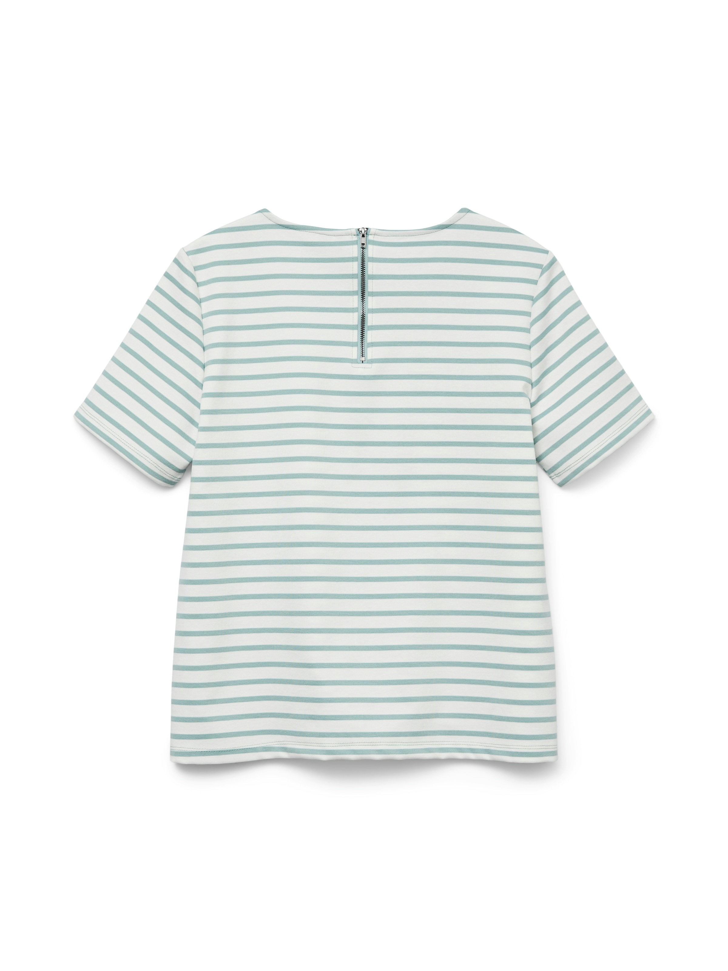 Vero Moda Rundhalsshirt »VMABBY SS ZIP TOP JRS NOOS«, mit kurzem Reißverschluss im Rücken