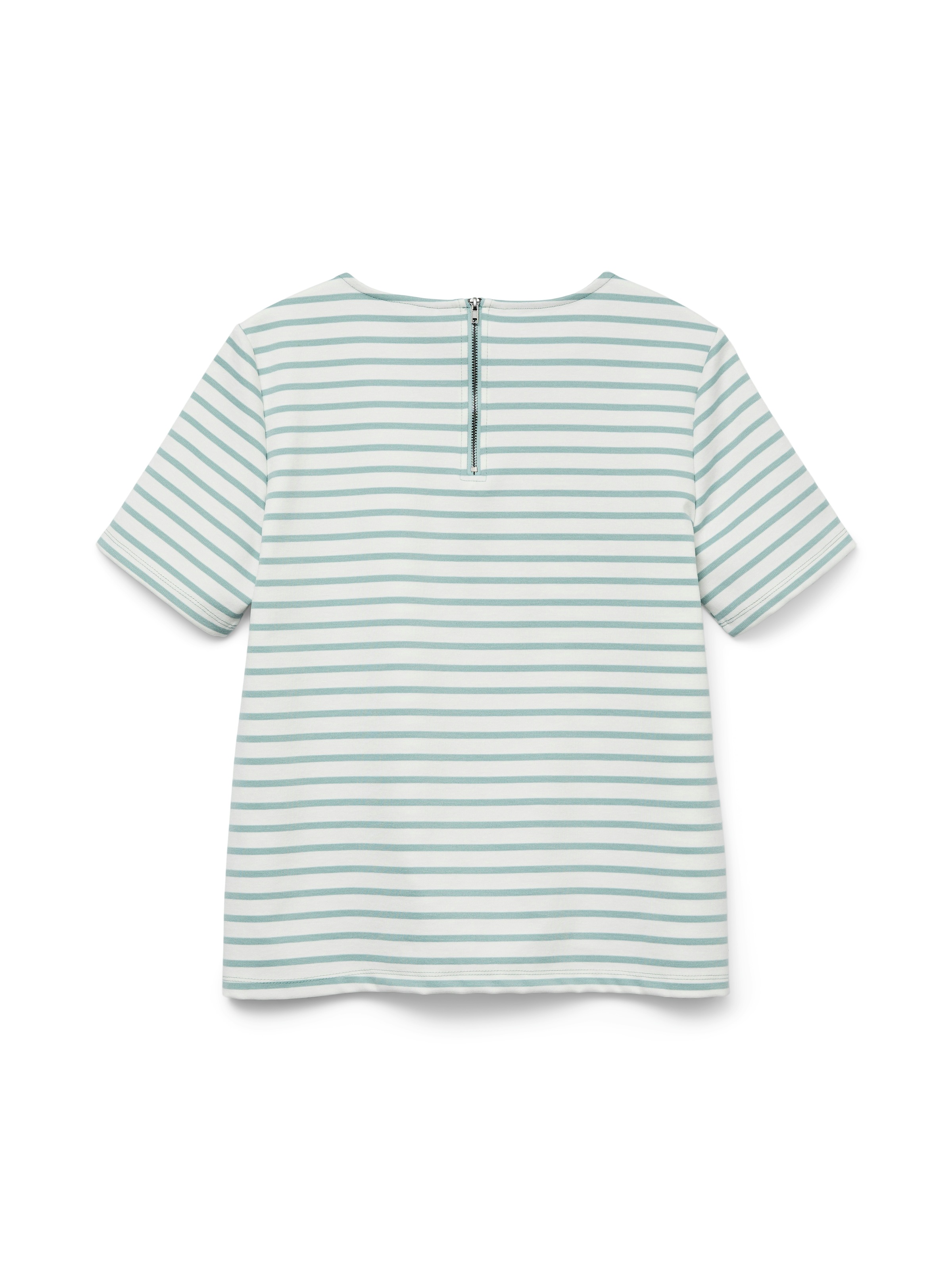 Vero Moda Rundhalsshirt "VMABBY SS ZIP TOP JRS NOOS", mit kurzem Reißversch günstig online kaufen