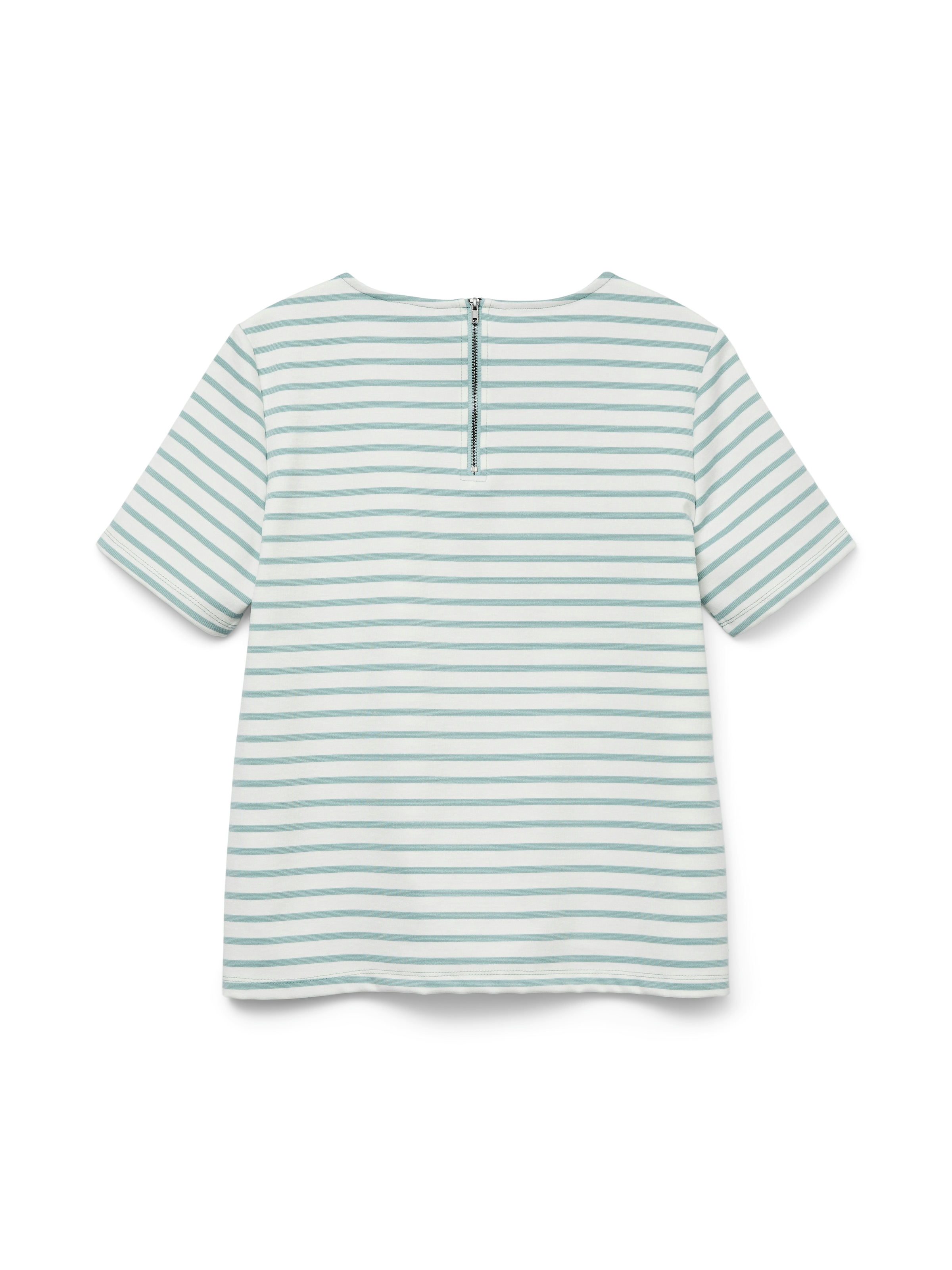 Vero Moda Rundhalsshirt "VMABBY SS ZIP TOP JRS NOOS" günstig online kaufen