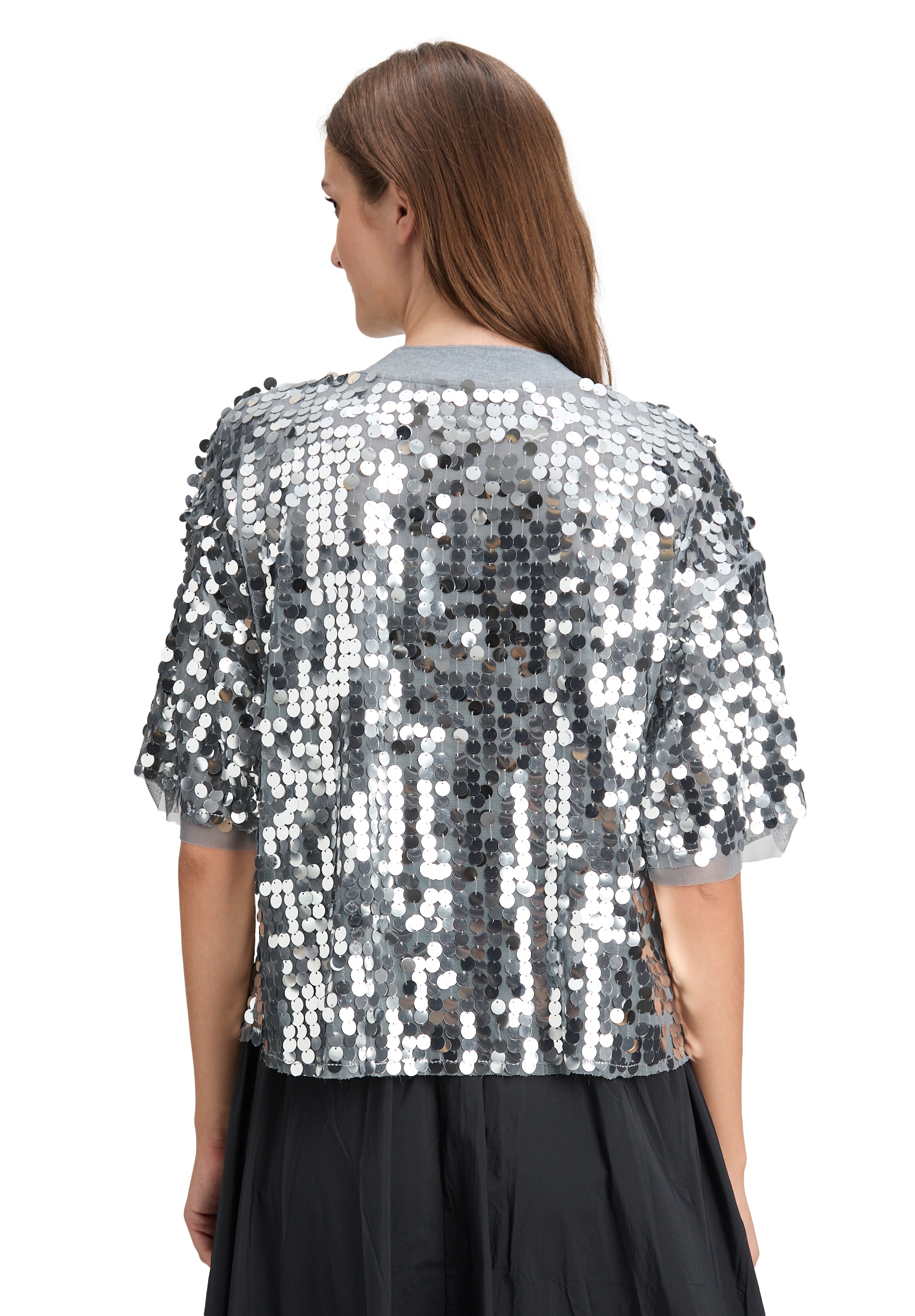 Cartoon Kurzarmshirt »Damen Pailletten-Pullover mit Rippbündchen« 1 Stk. tlg.